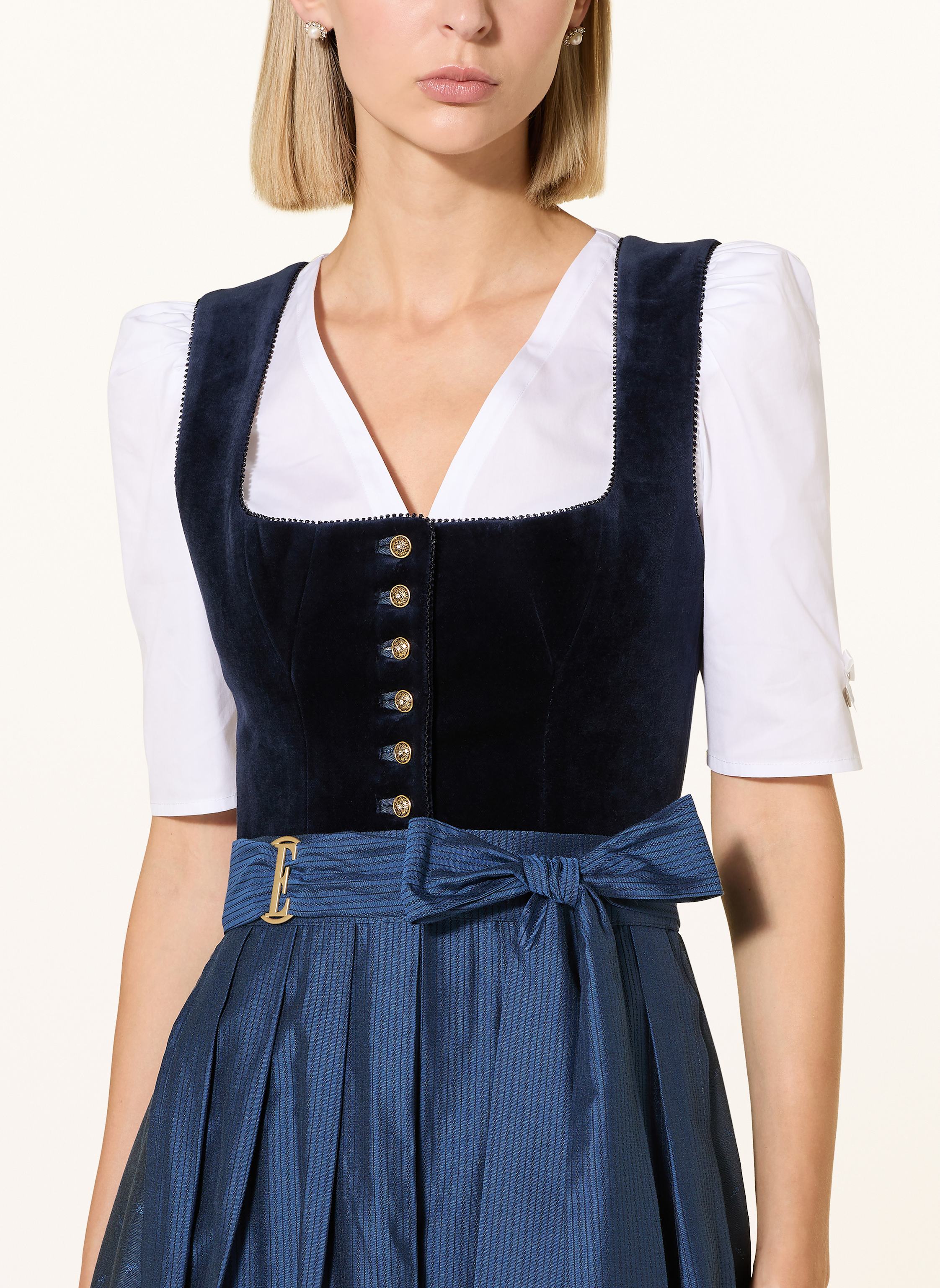 Thumbnail - Alpenherz Samt-Dirndl Elle blau