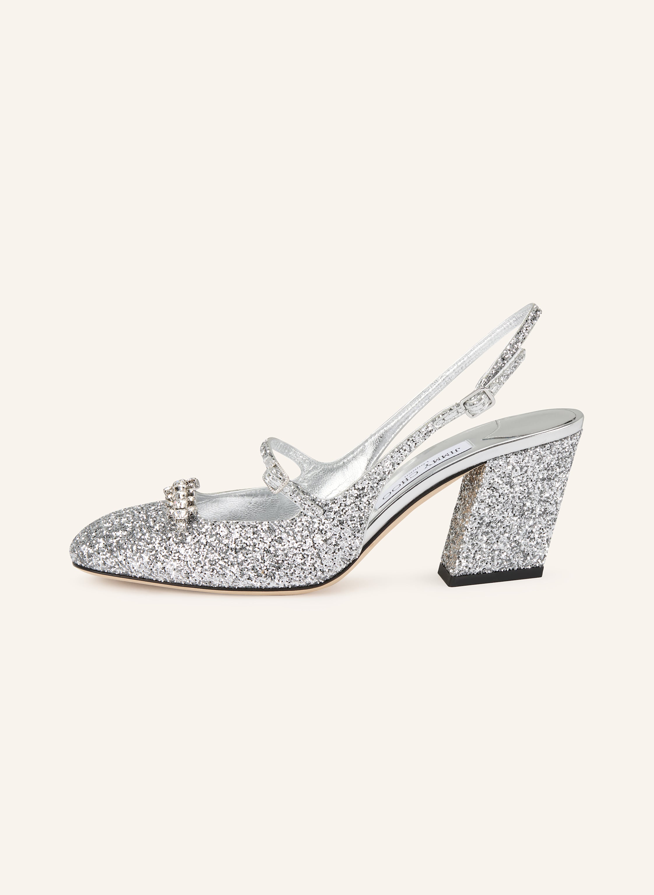Thumbnail - Jimmy Choo Slingpumps Belinda 70 Mit Schmucksteinen silber