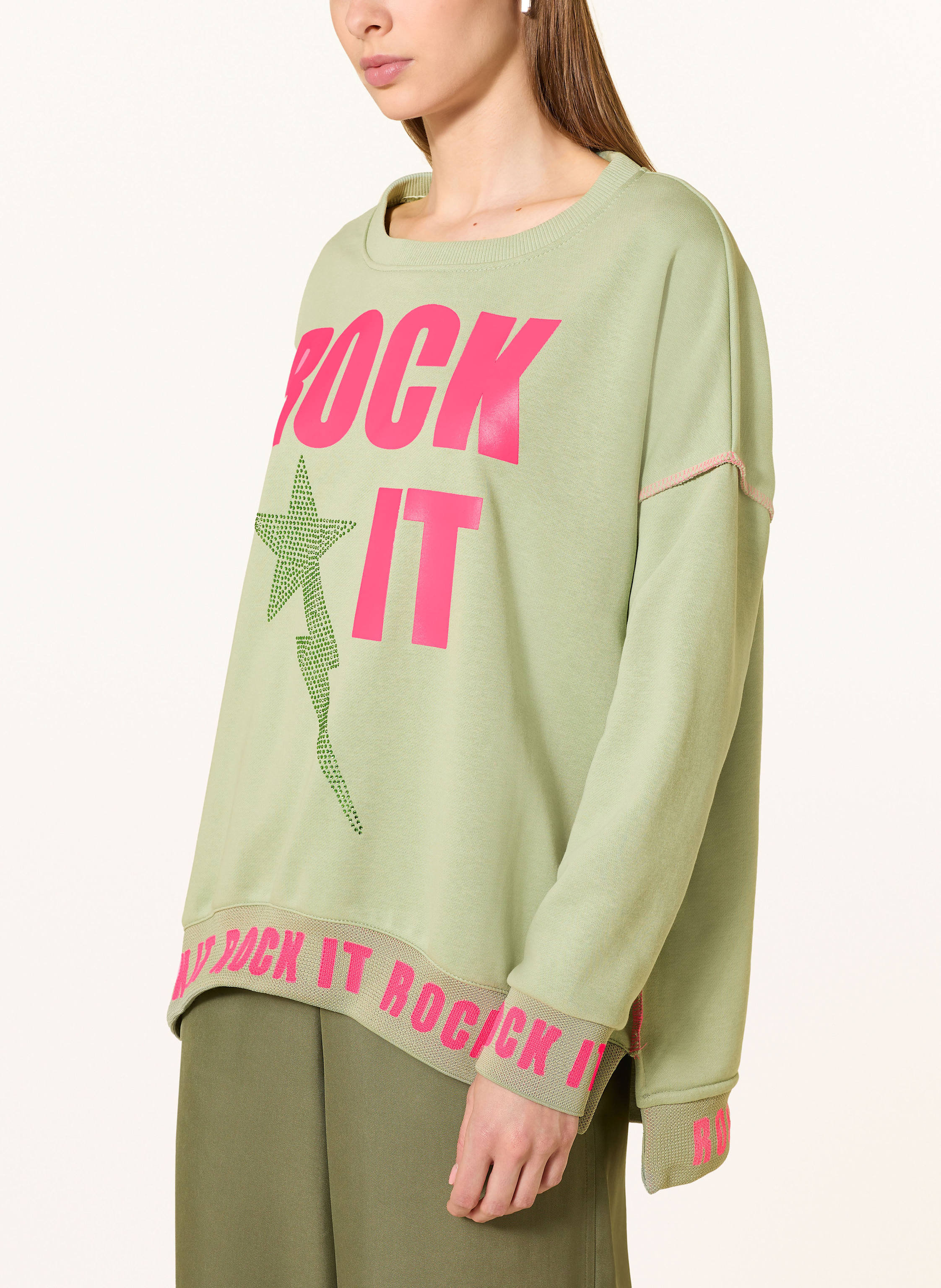 Thumbnail - Miss Goodlife Sweatshirt Rock It Mit Schmucksteinen gruen