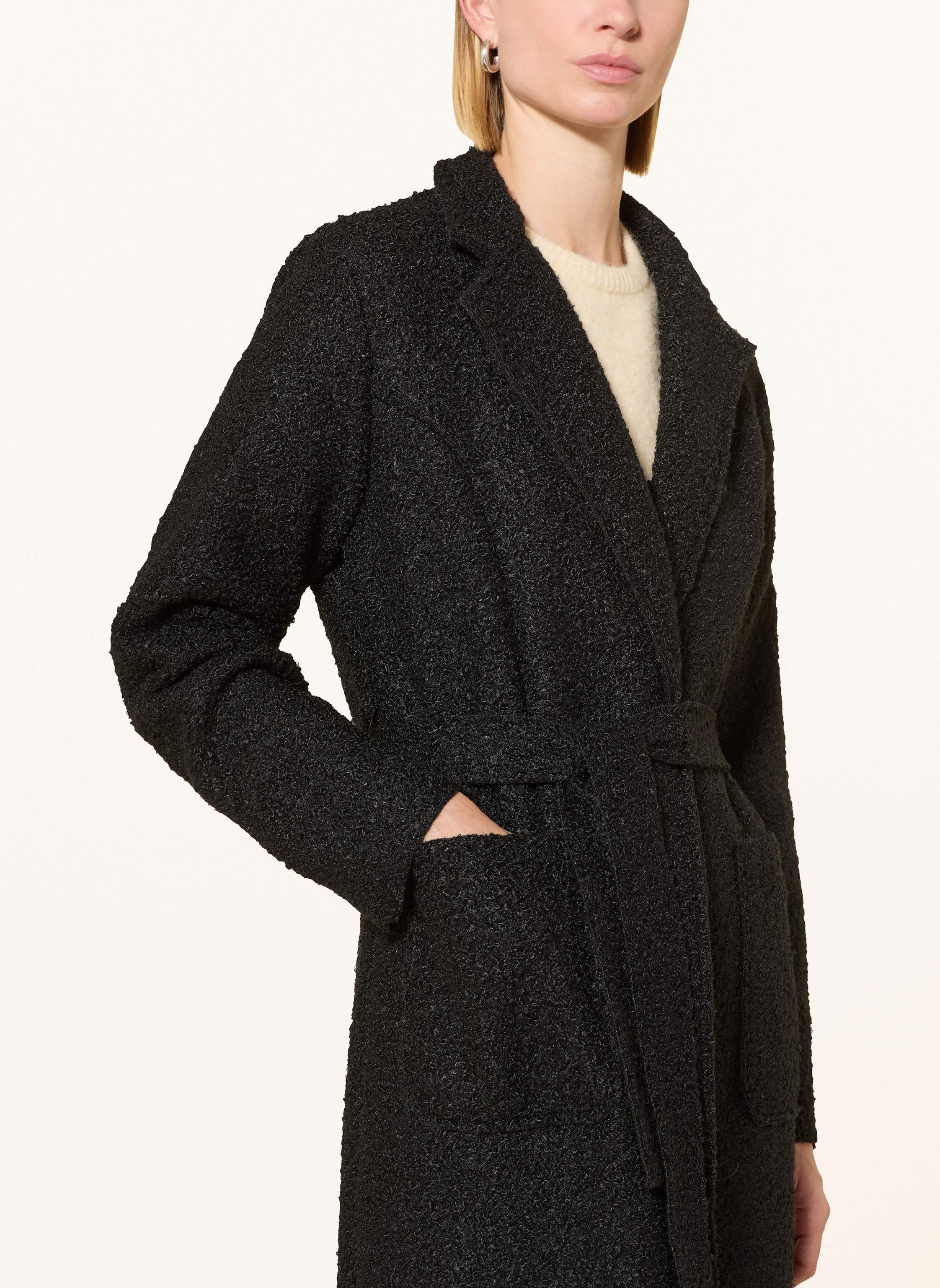 Thumbnail - Miss Goodlife Bouclé-Mantel schwarz