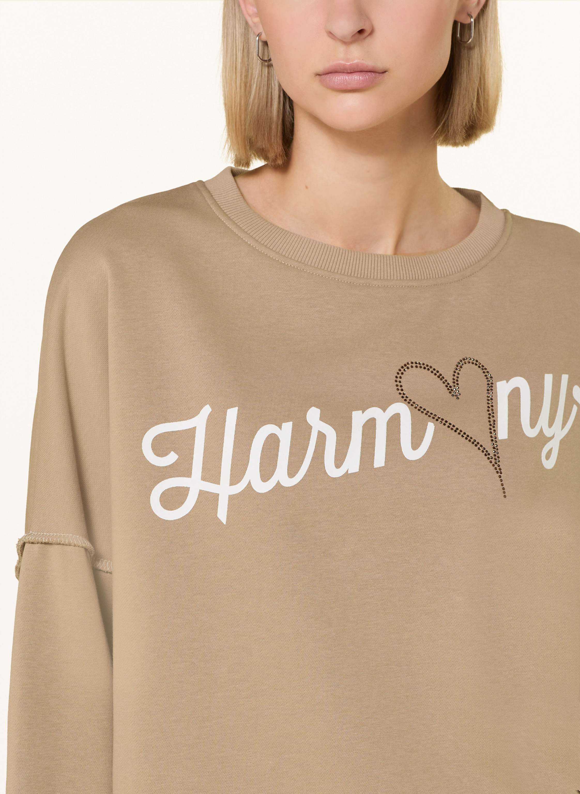 Thumbnail - Miss Goodlife Sweatshirt Mit Schmucksteinen beige