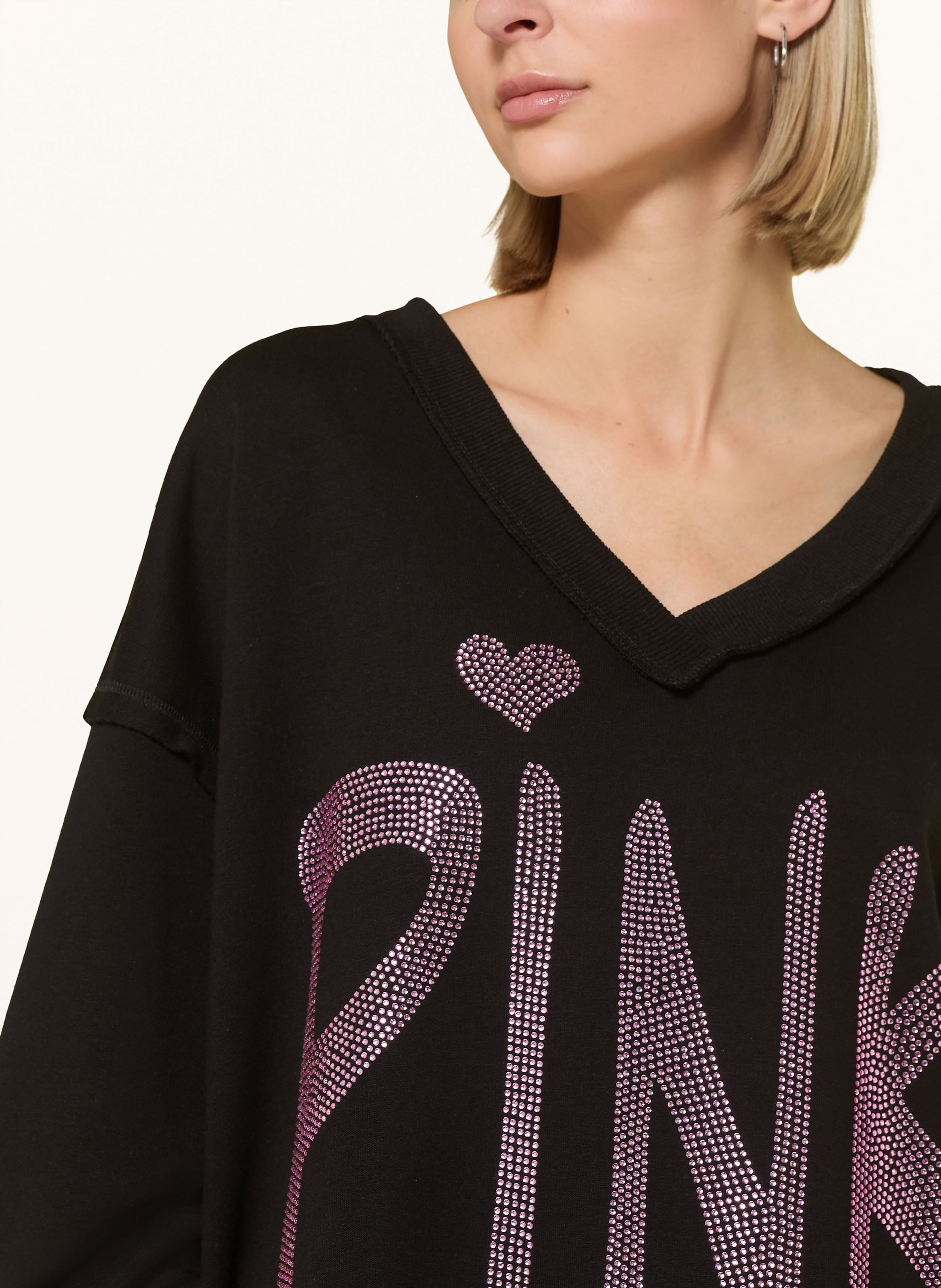 Thumbnail - Miss Goodlife Oversized-Sweatshirt Mit Schmucksteinen schwarz