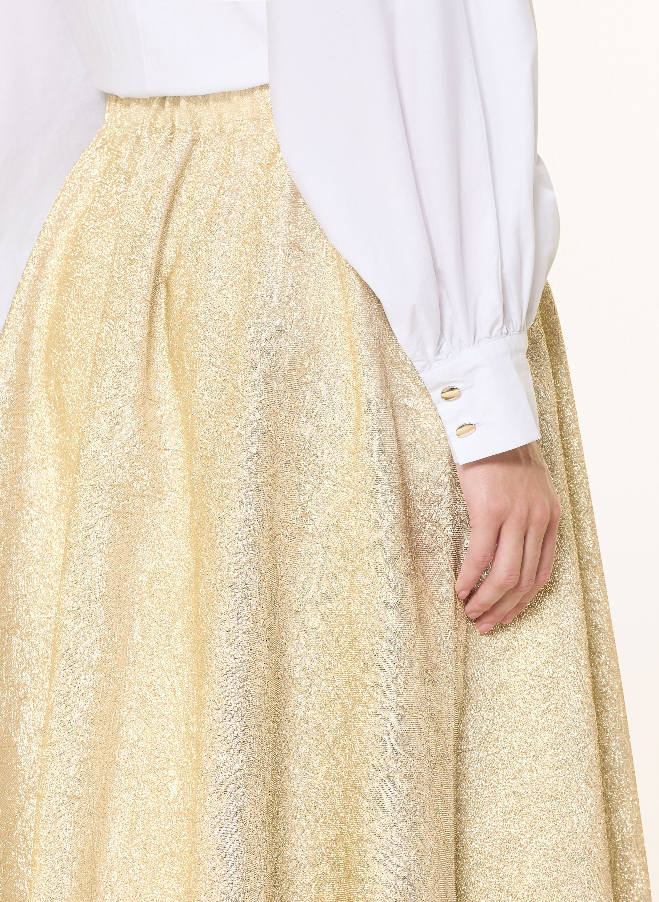 Thumbnail - Miss Goodlife Rock Mit Glitzergarn beige