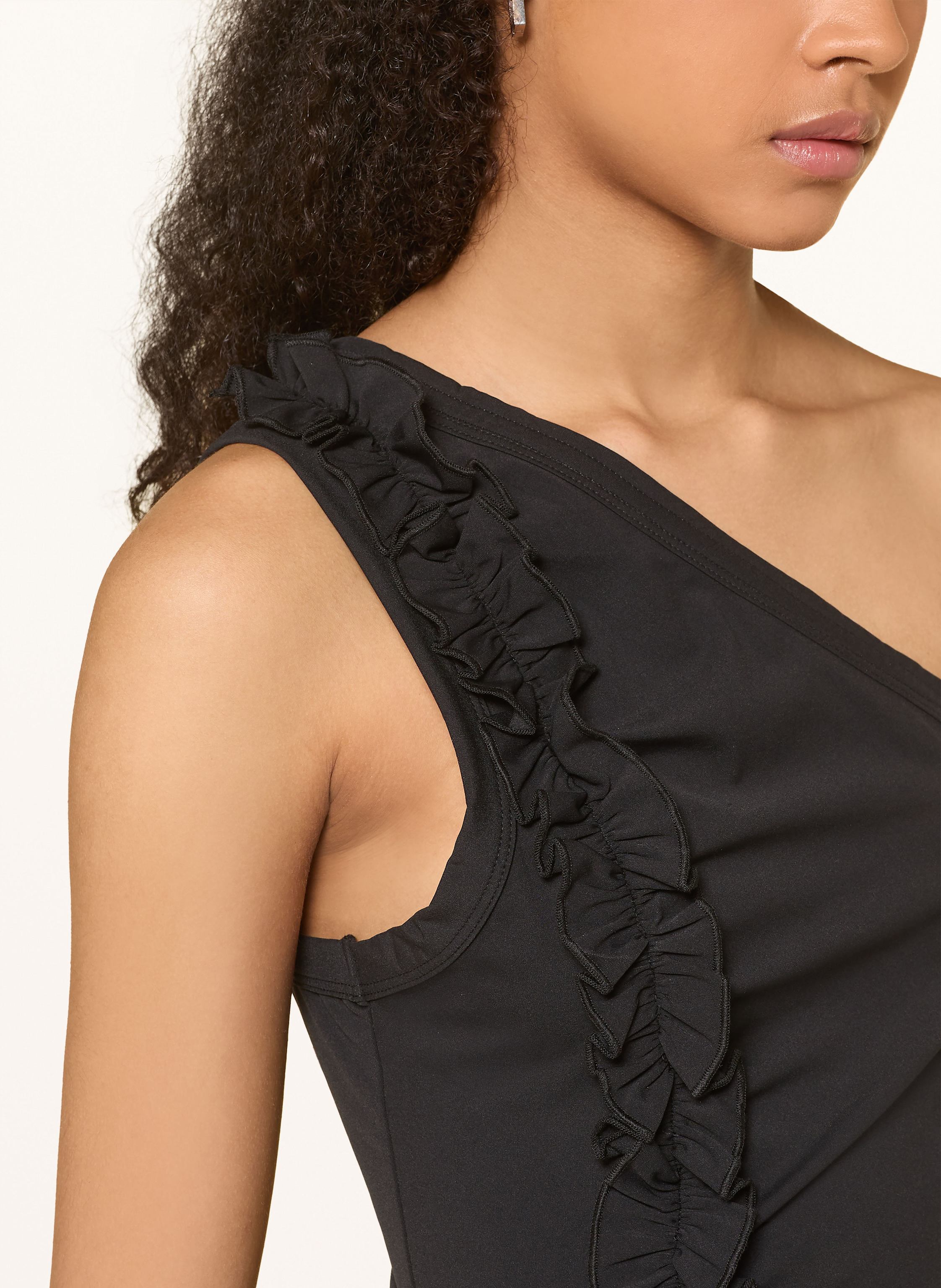 Thumbnail - Neo Noir One-Shoulder-Top Albana Mit Rüschen schwarz