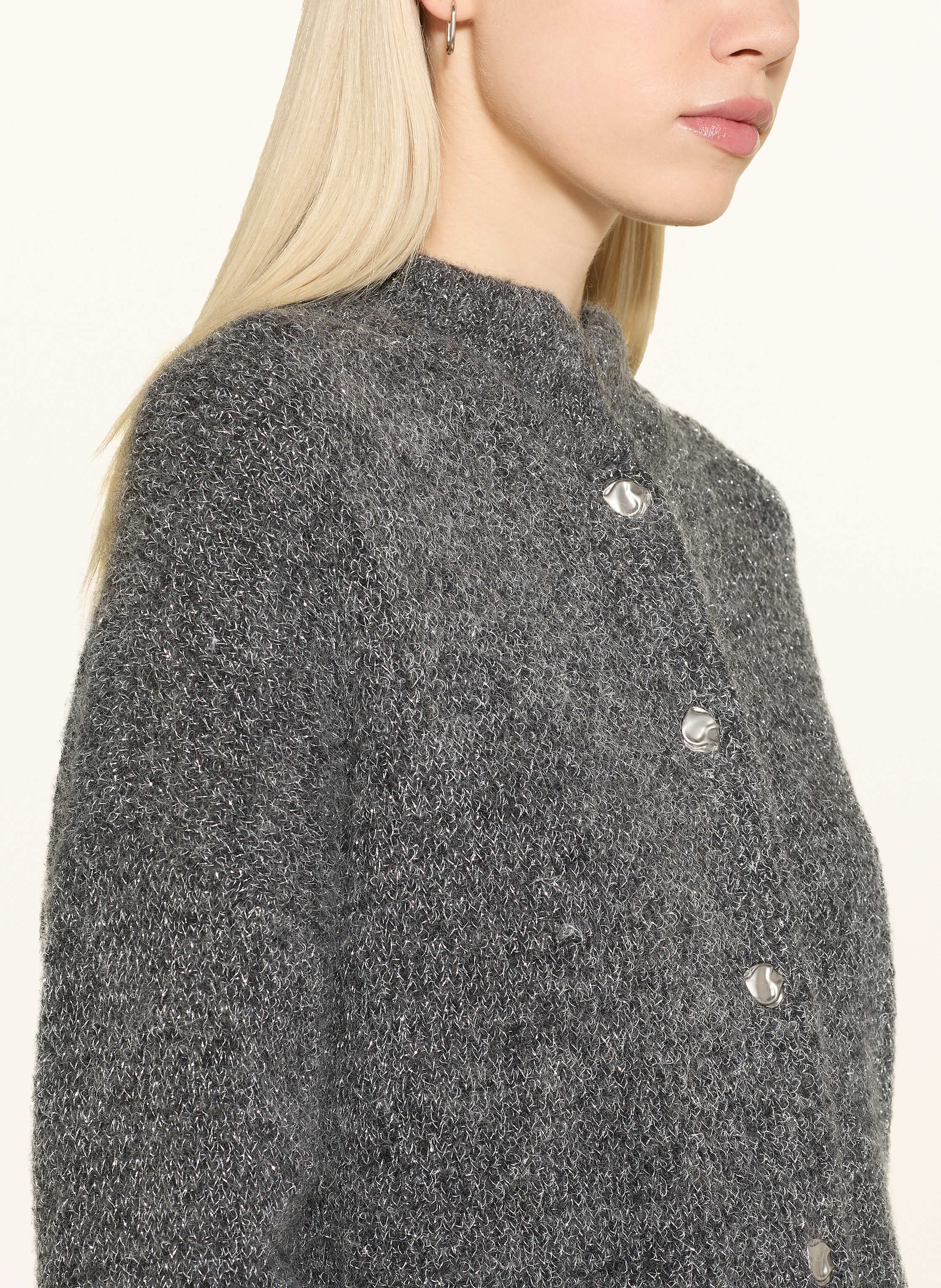 Thumbnail - Gestuz Strickjacke Gzalpha Mit Glitzergarn grau