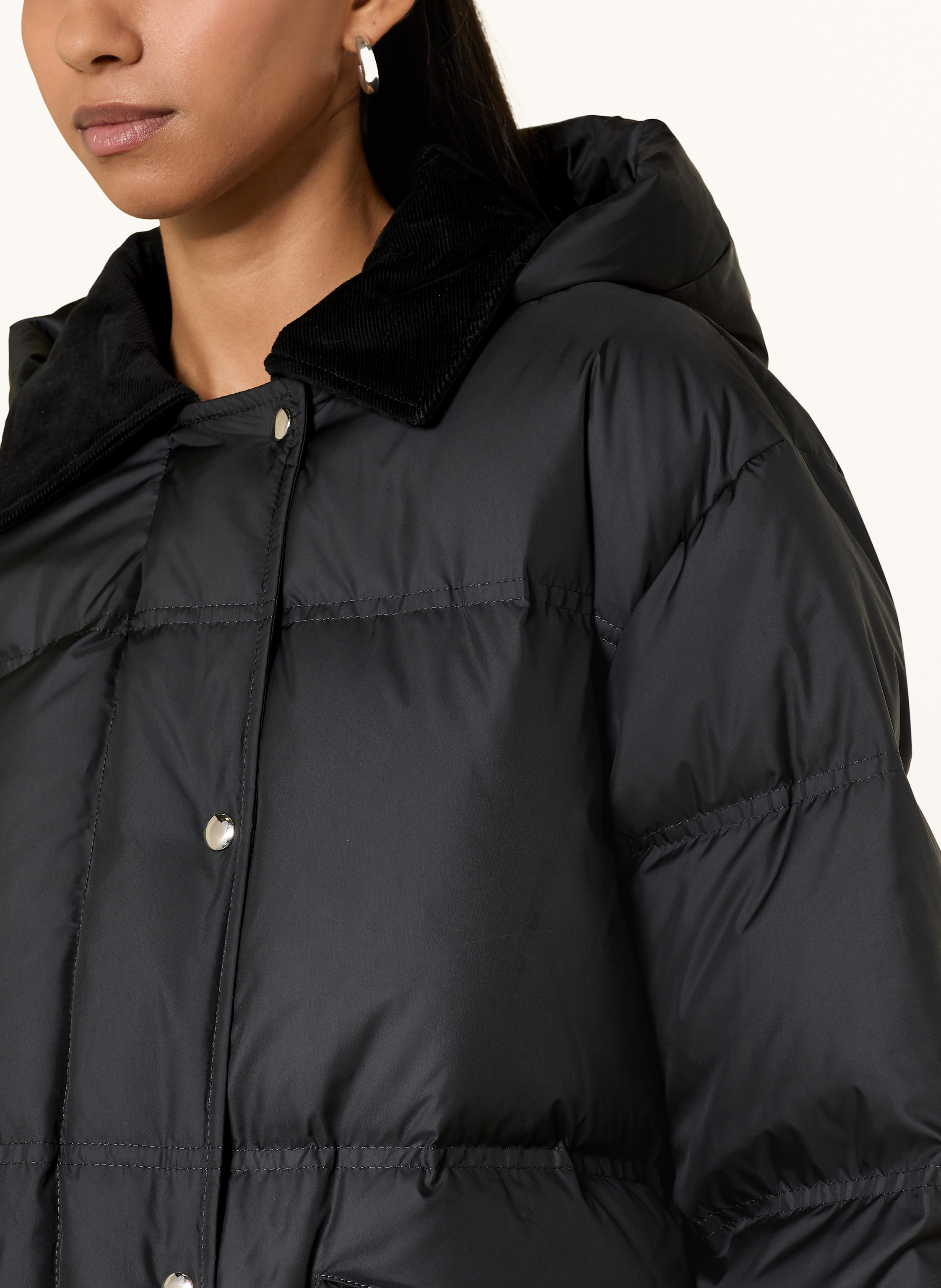 Thumbnail - Marc O'polo Daunenmantel Mit Abnehmbarer Kapuze schwarz