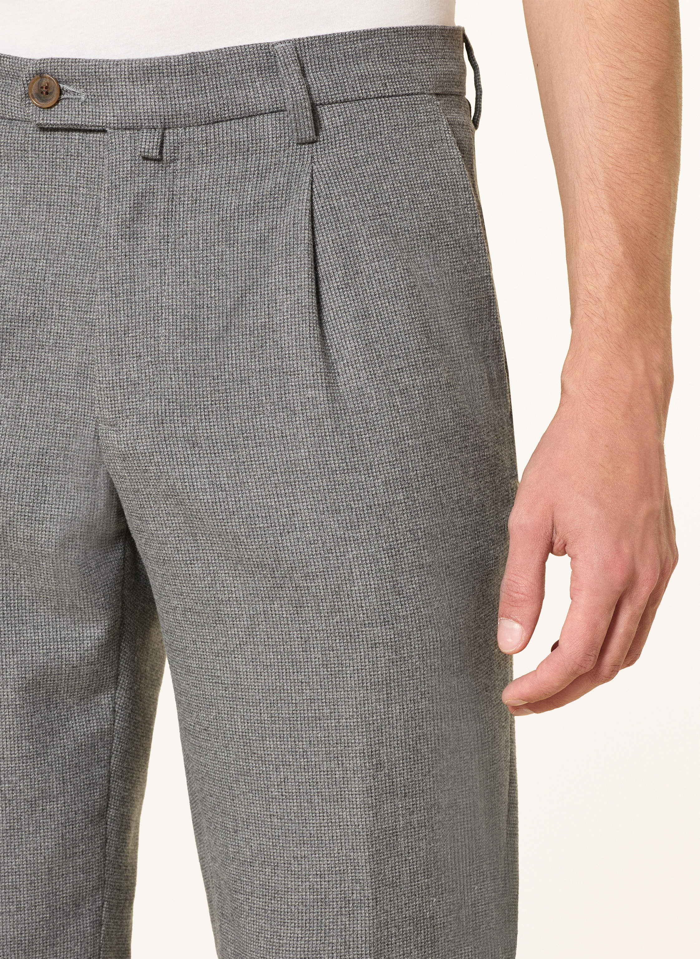 Thumbnail - Myths Flanellhose Extra Slim Fit grau