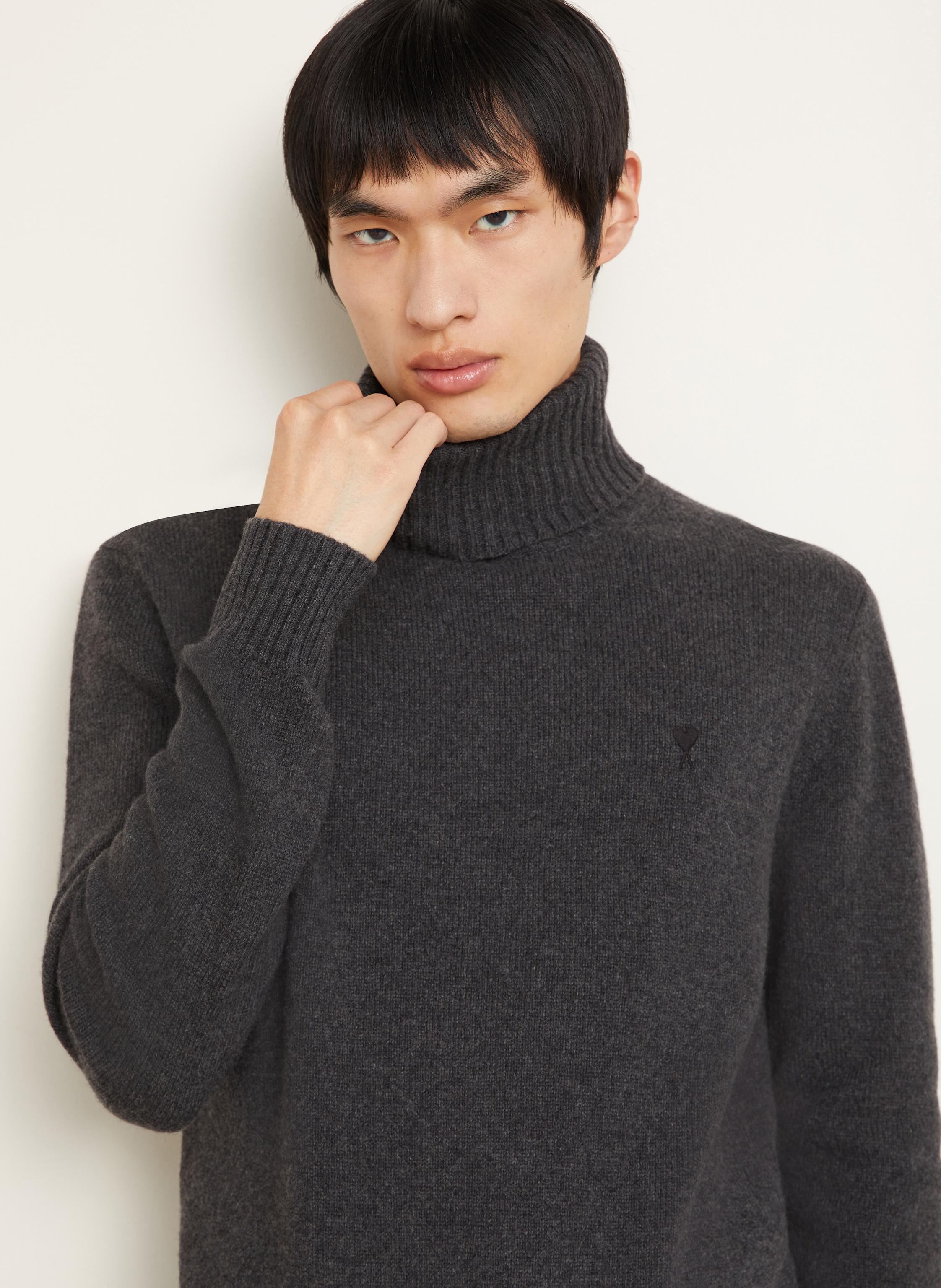 Thumbnail - Ami Paris Rollkragenpullover Aus Cashmere grau