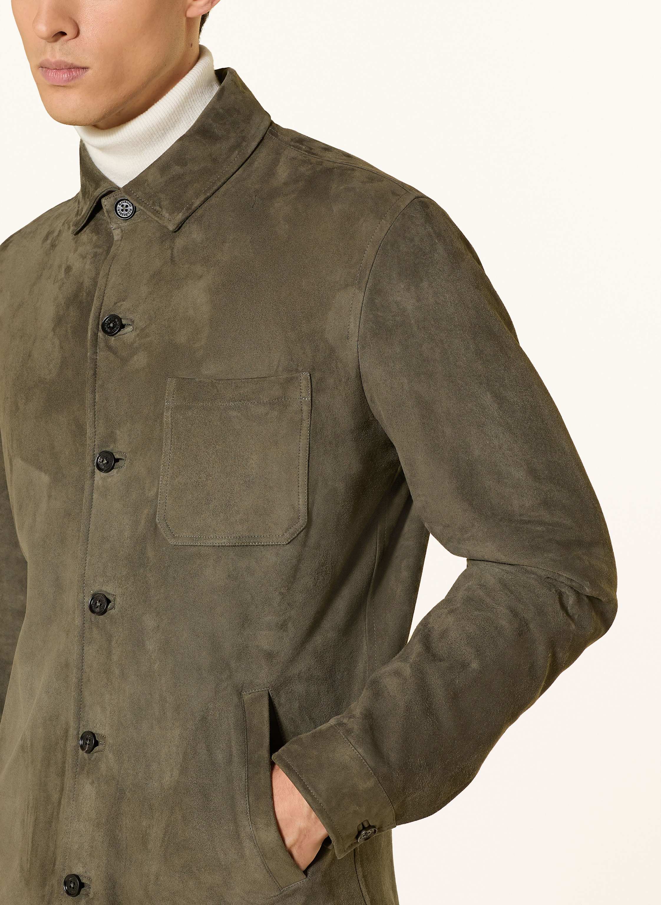 Thumbnail - Maurizio  Baldassari Leder-Overjacket gruen