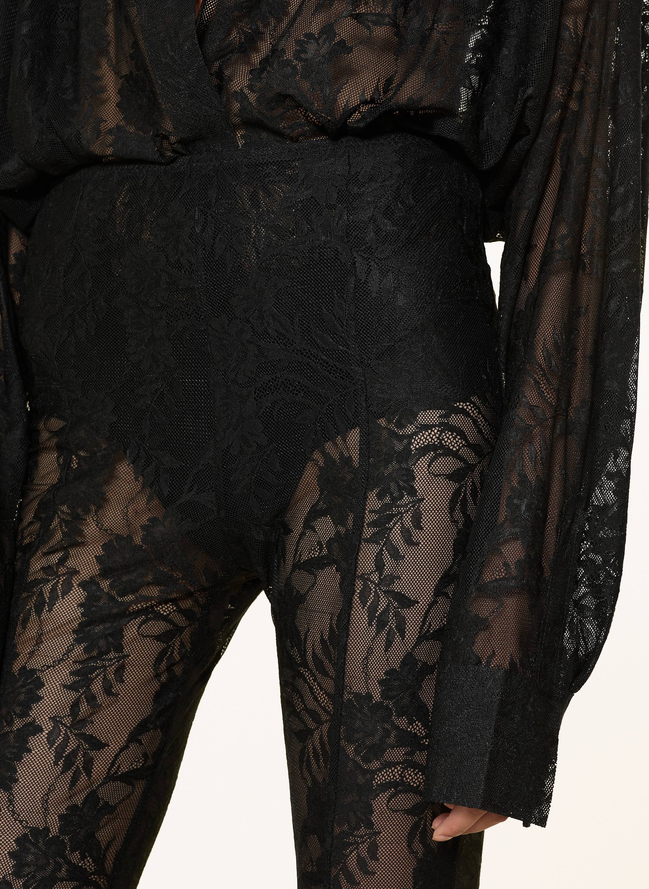 Thumbnail - Norma Kamali Bootcut-Hose Aus Spitze schwarz