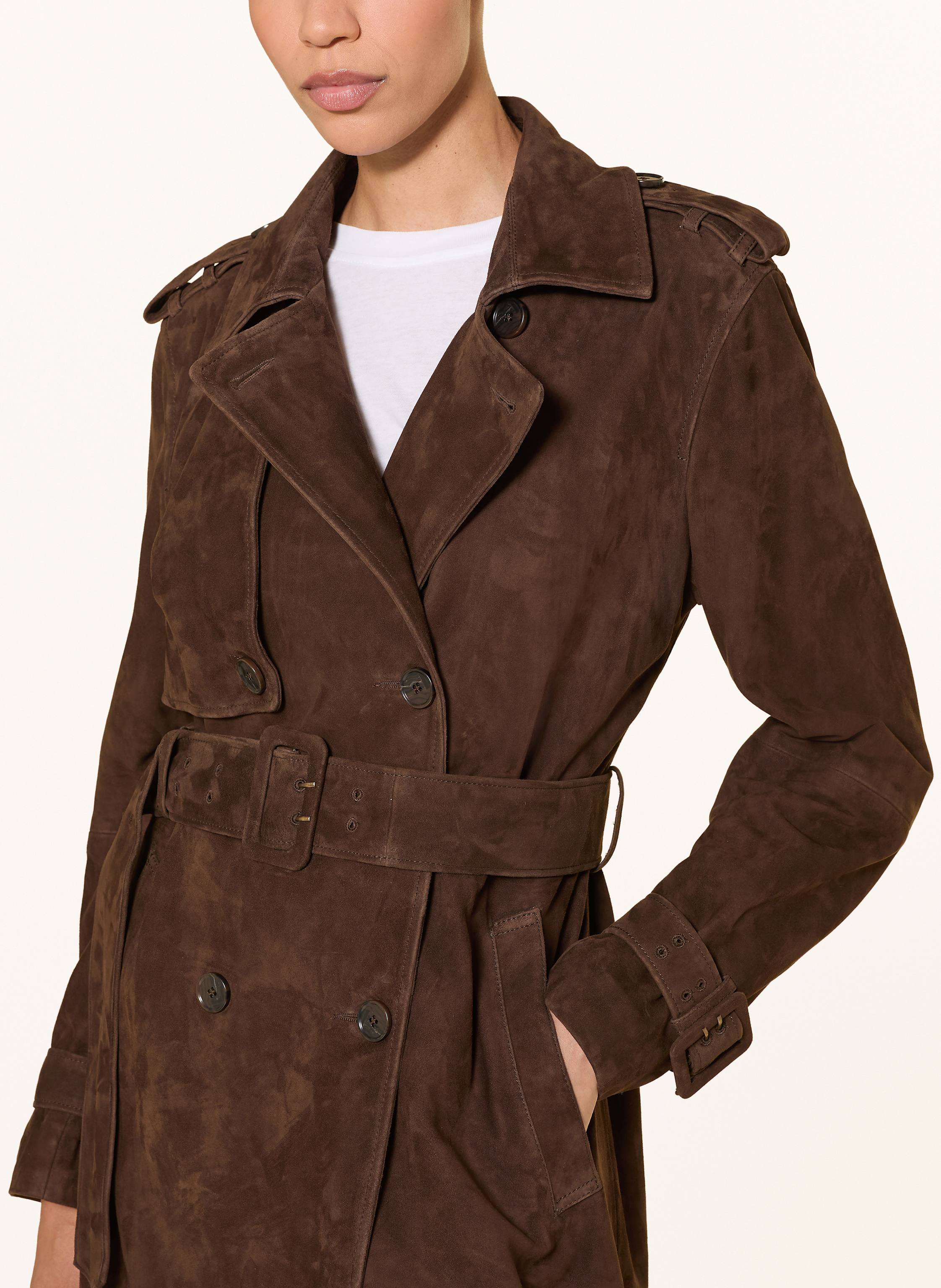 Thumbnail - Arma Trenchcoat Benedict Aus Leder braun