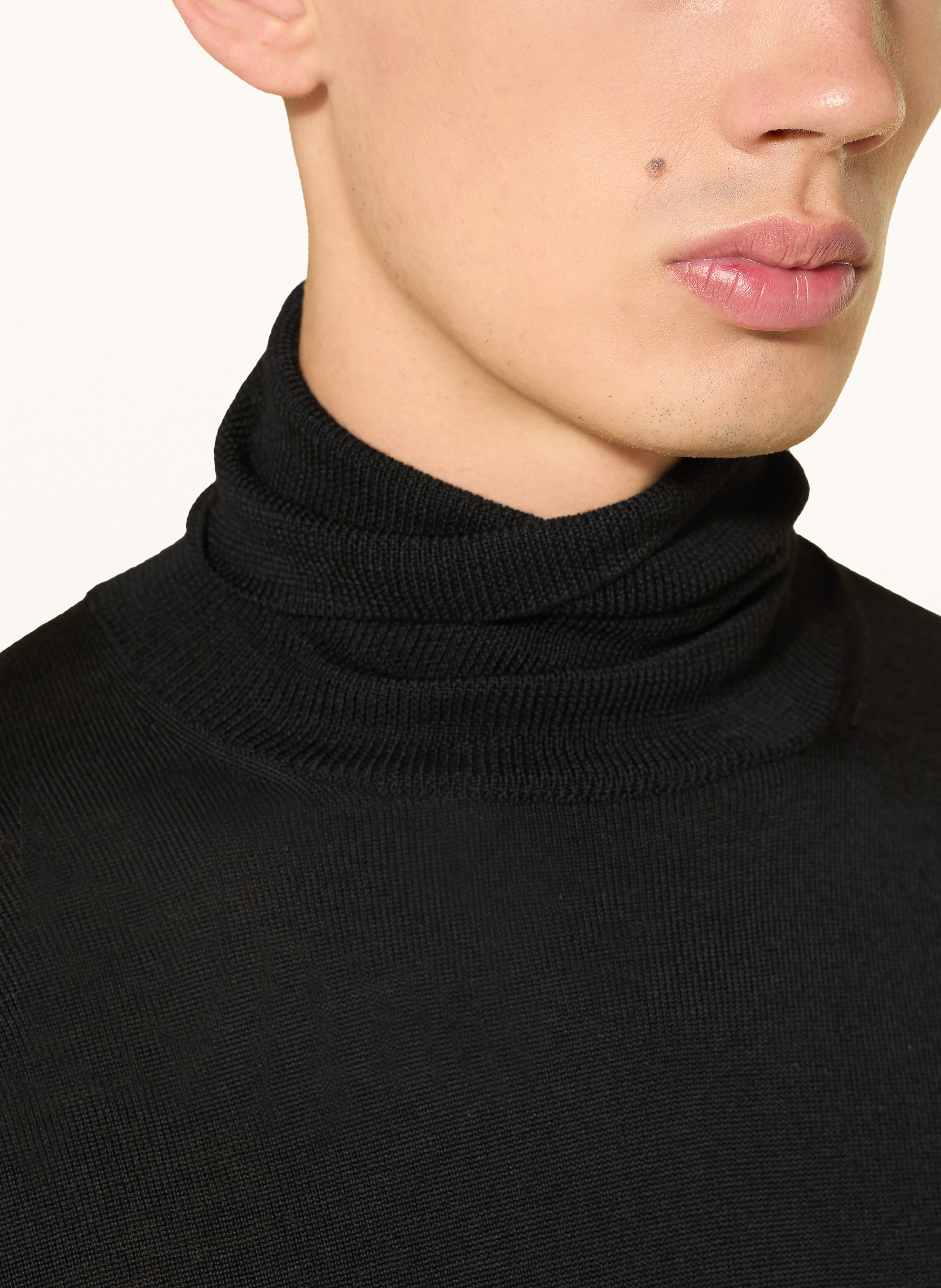 Thumbnail - Roberto Collina Rollkragenpullover Aus Merinowolle schwarz