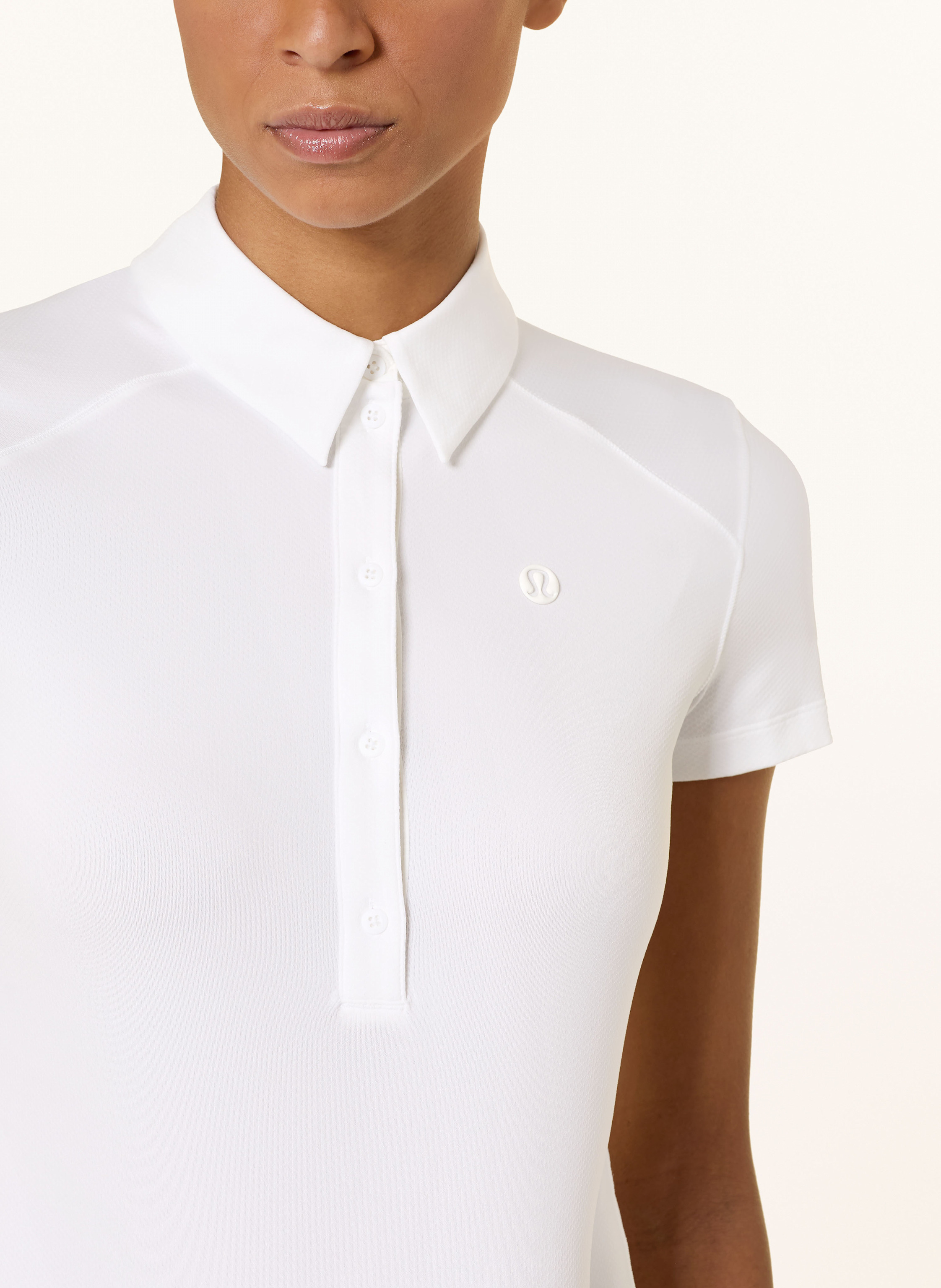 Thumbnail - Lululemon Funktions-Poloshirt weiss