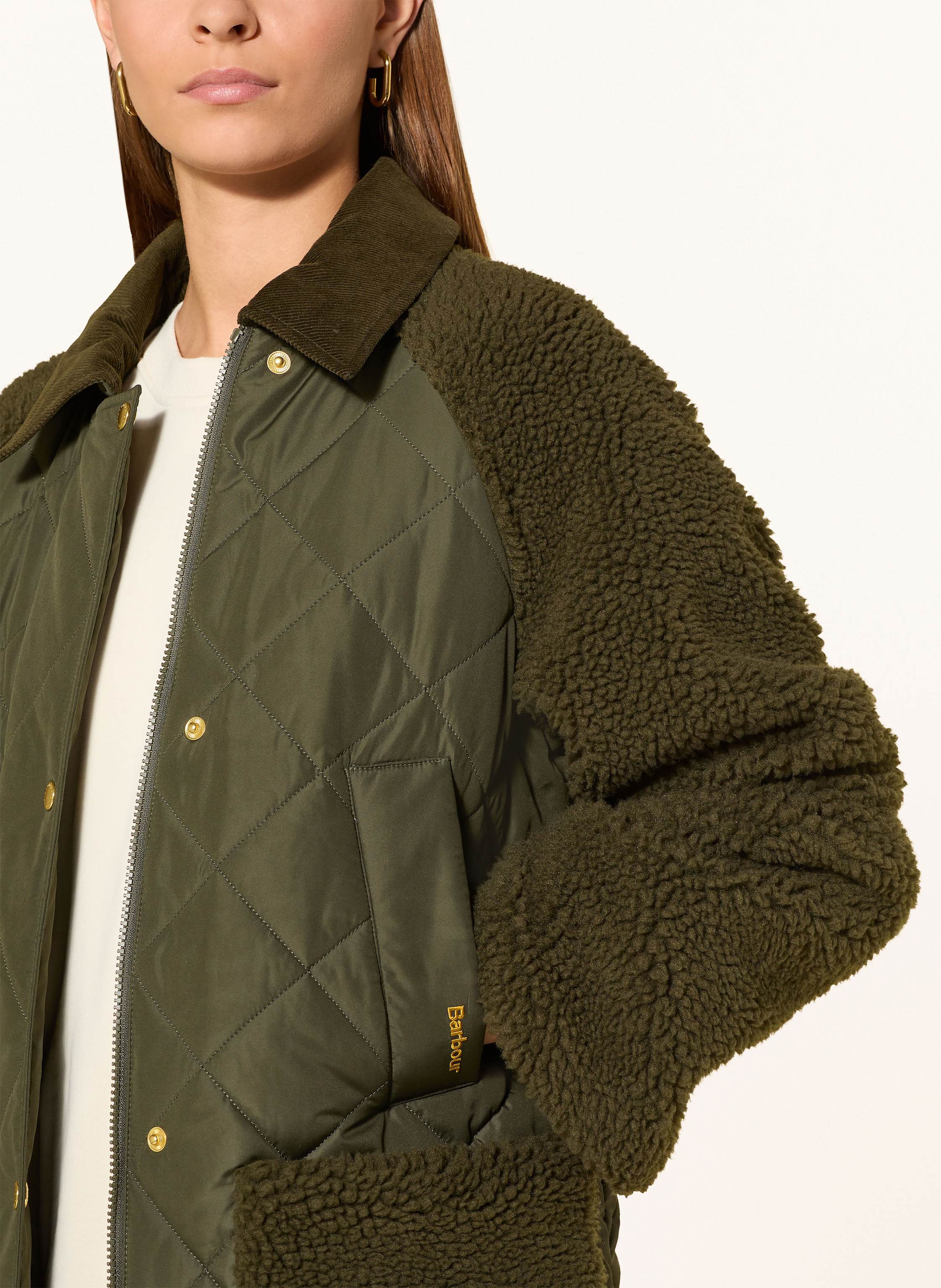 Thumbnail - Barbour Jacke Barden Im Materialmix gruen