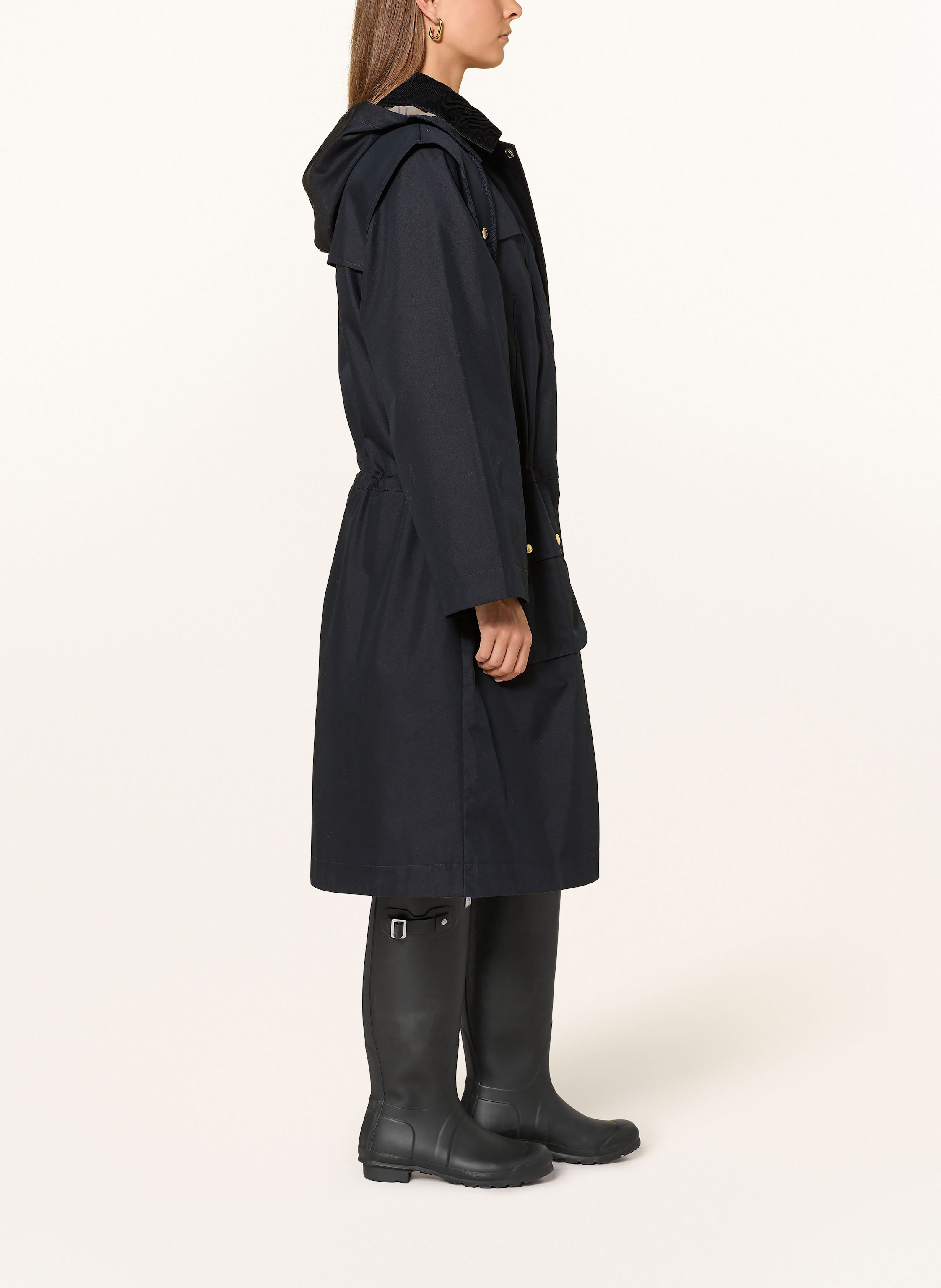 Thumbnail - Barbour Mantel Bilsdale Mit Abnehmbarer Kapuze blau