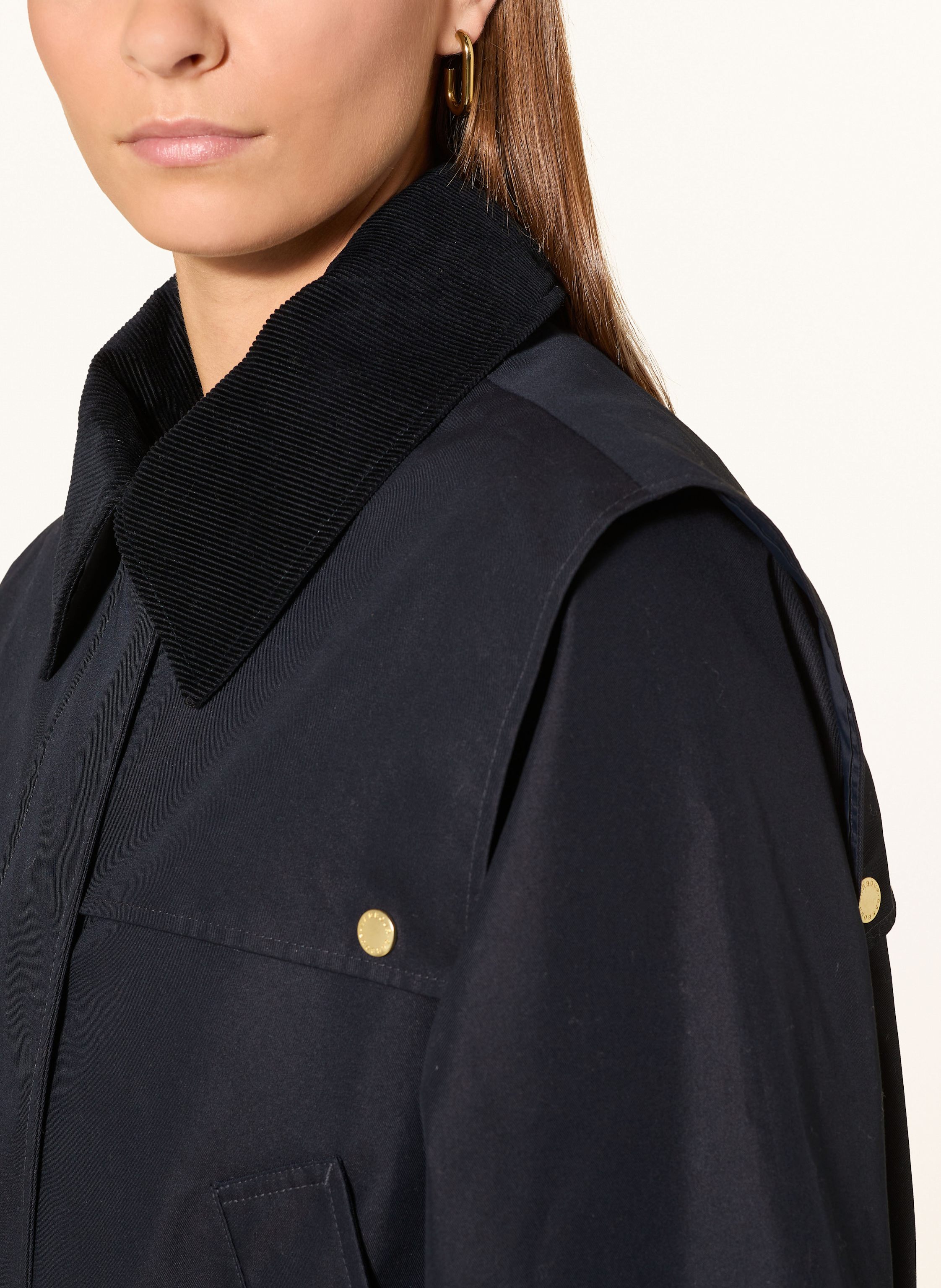 Thumbnail - Barbour Mantel Bilsdale Mit Abnehmbarer Kapuze blau