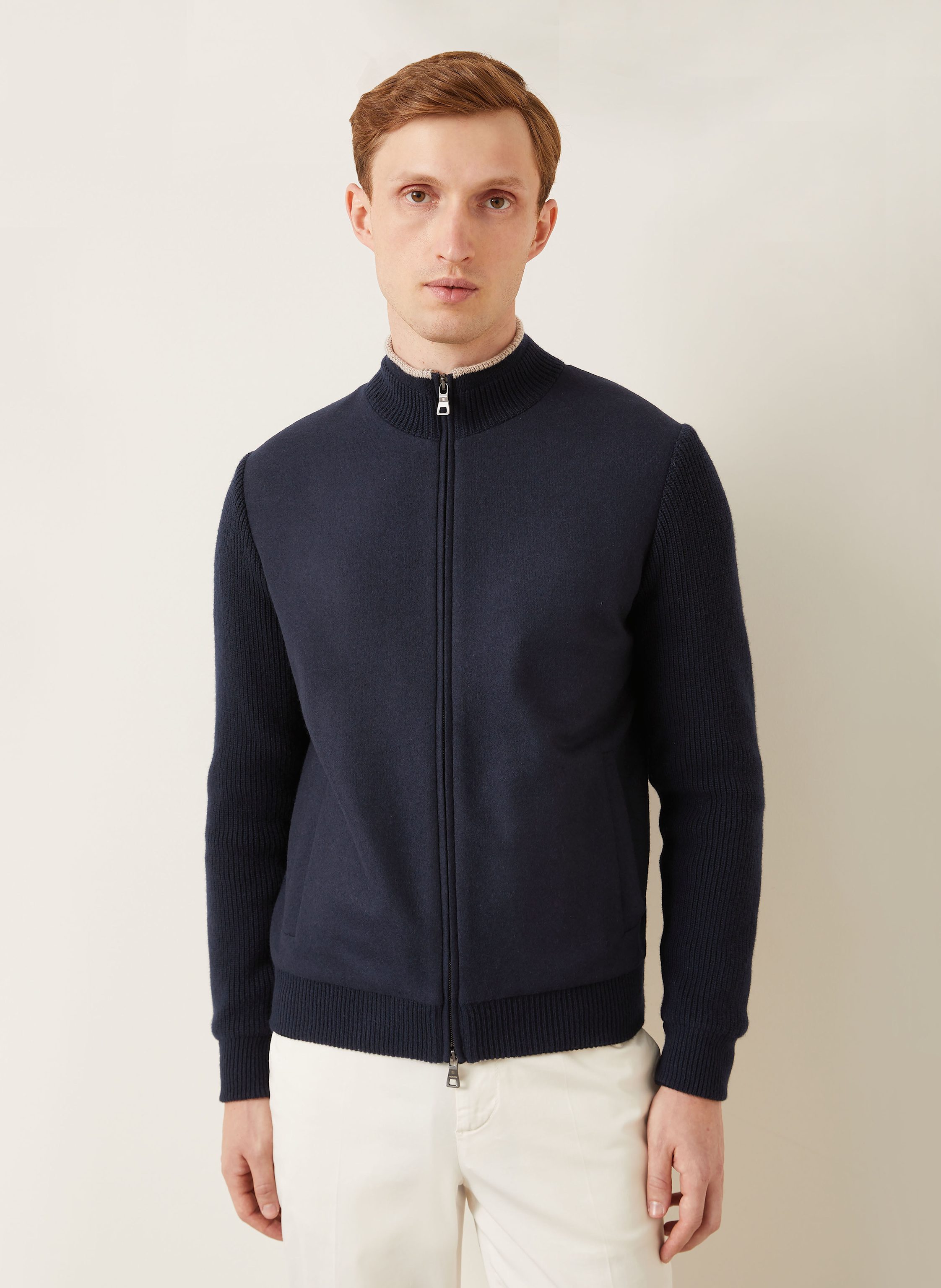 Thumbnail - Fioroni Strickjacke Im Materialmix blau