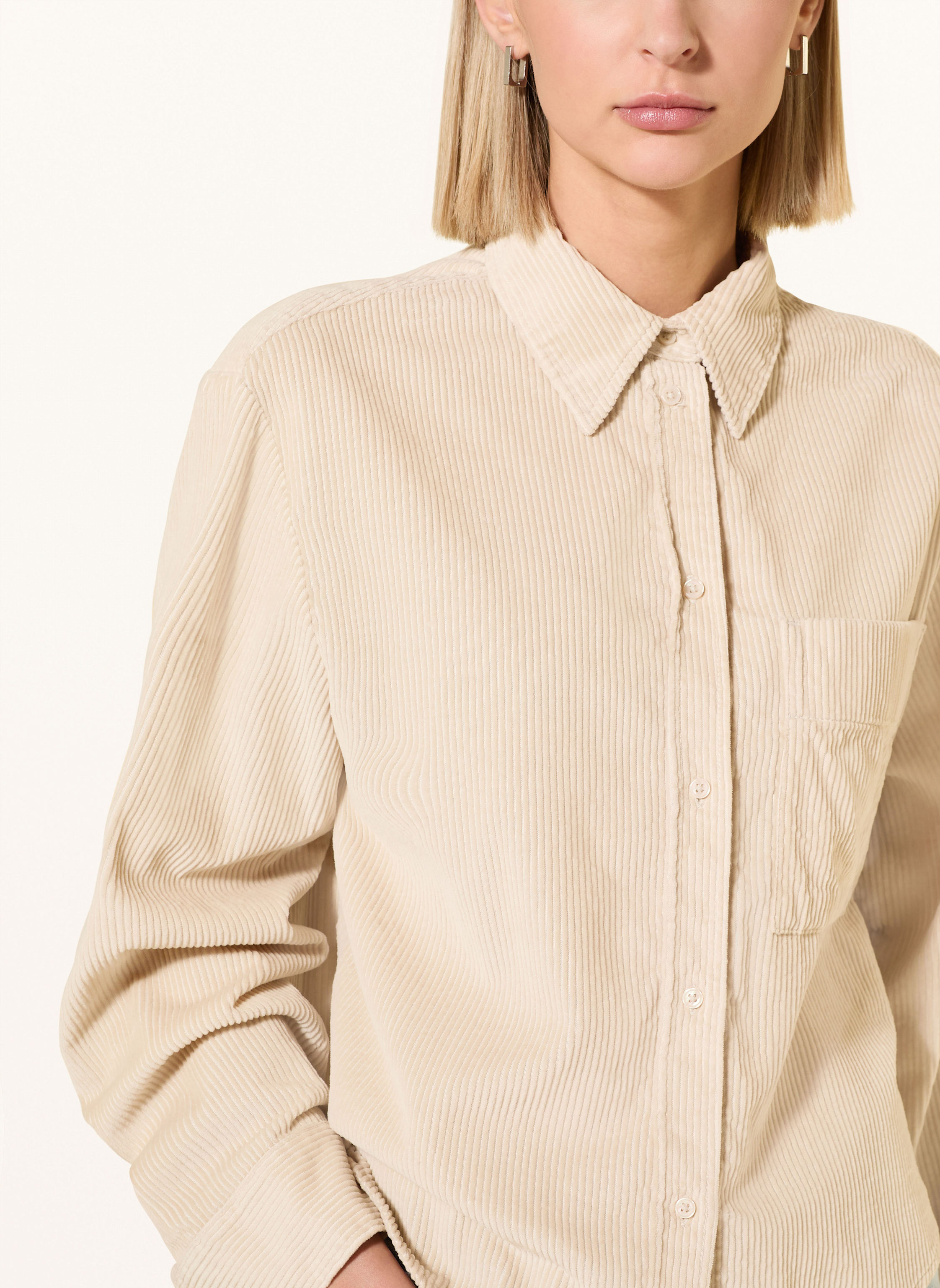 Thumbnail - Marc O'polo Hemdbluse Aus Cord beige