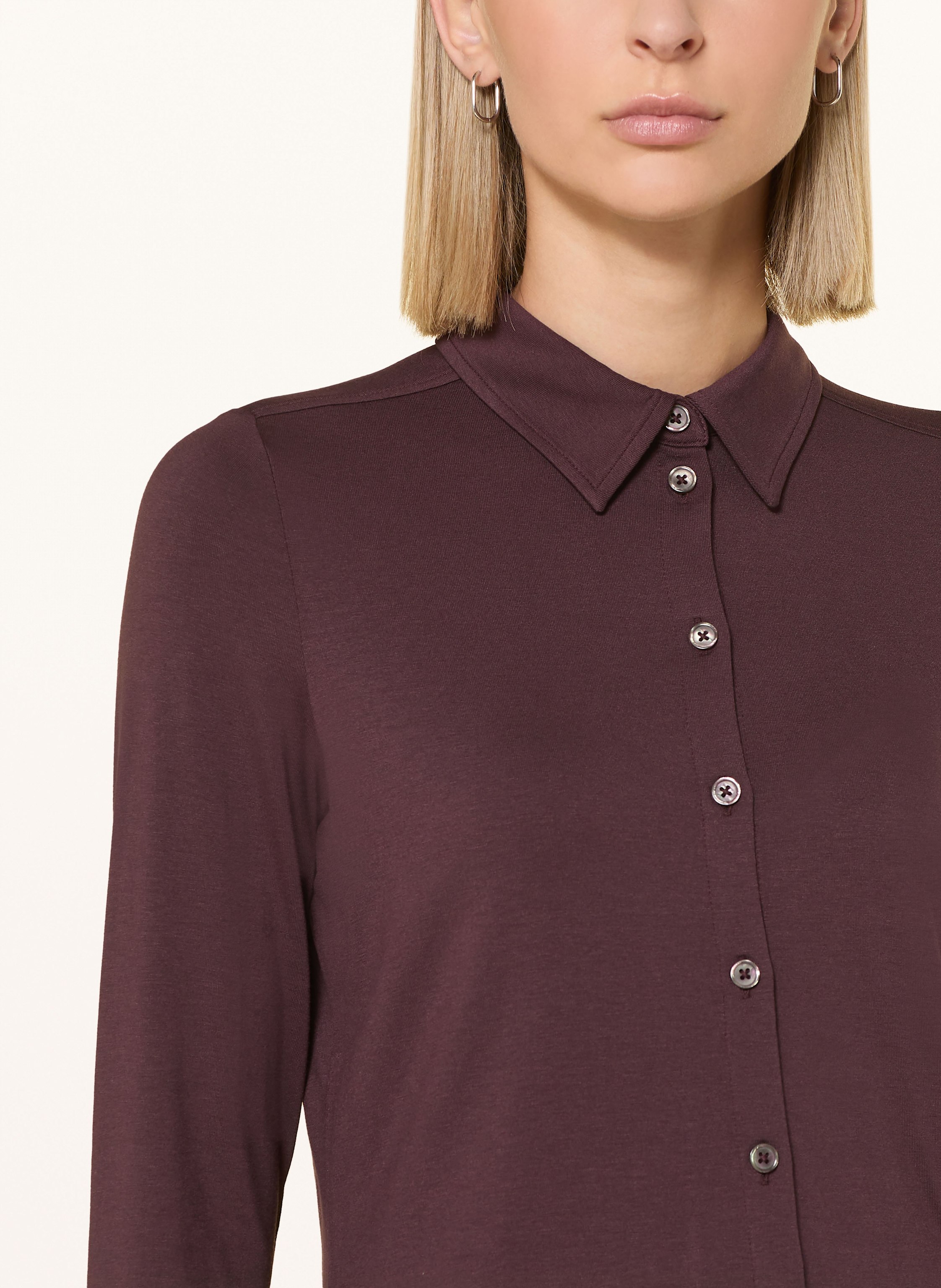 Thumbnail - Marc O'polo Hemdbluse Aus Jersey rot