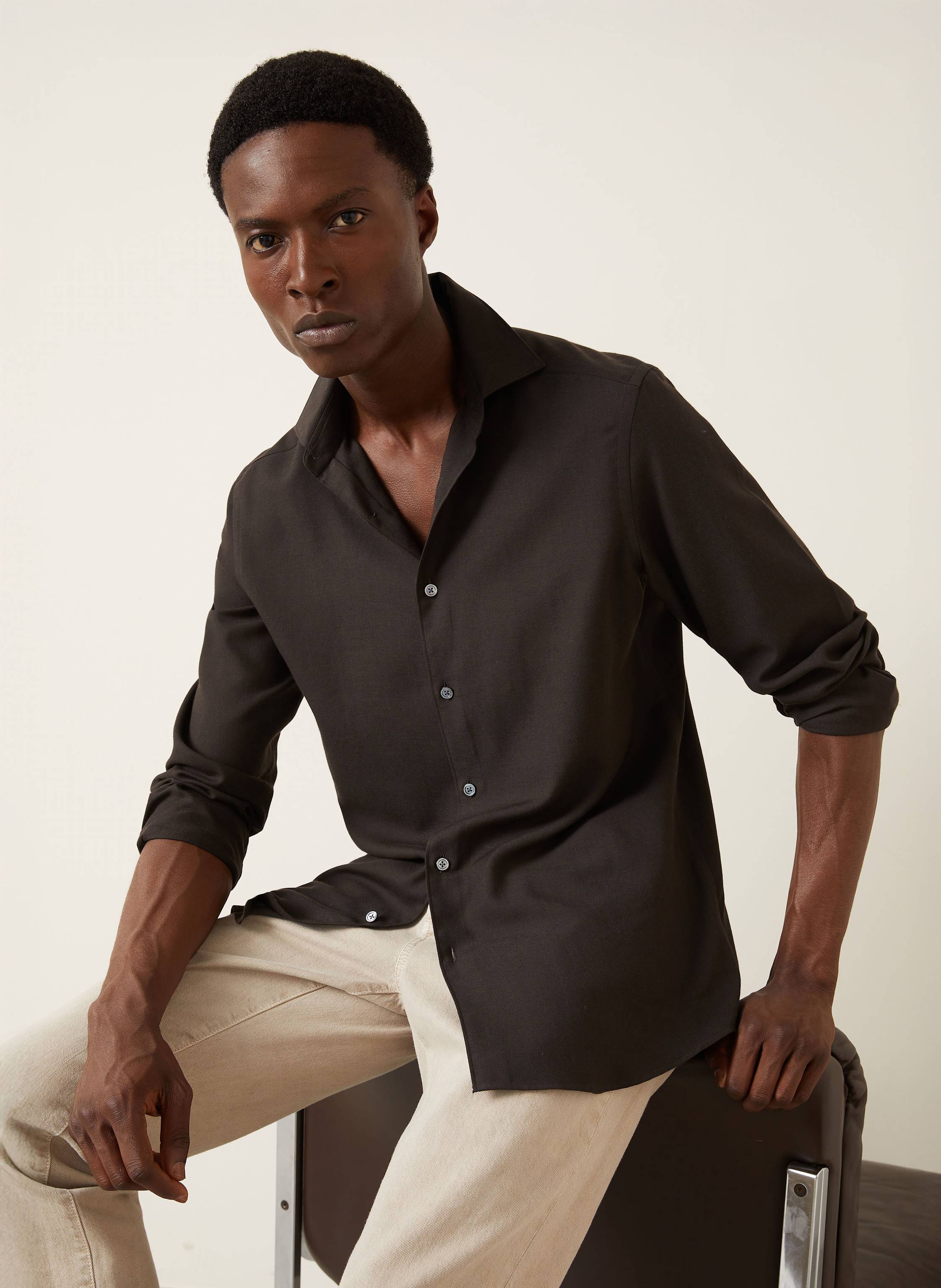 Thumbnail - Zegna Hemd Cashco Regular Fit braun