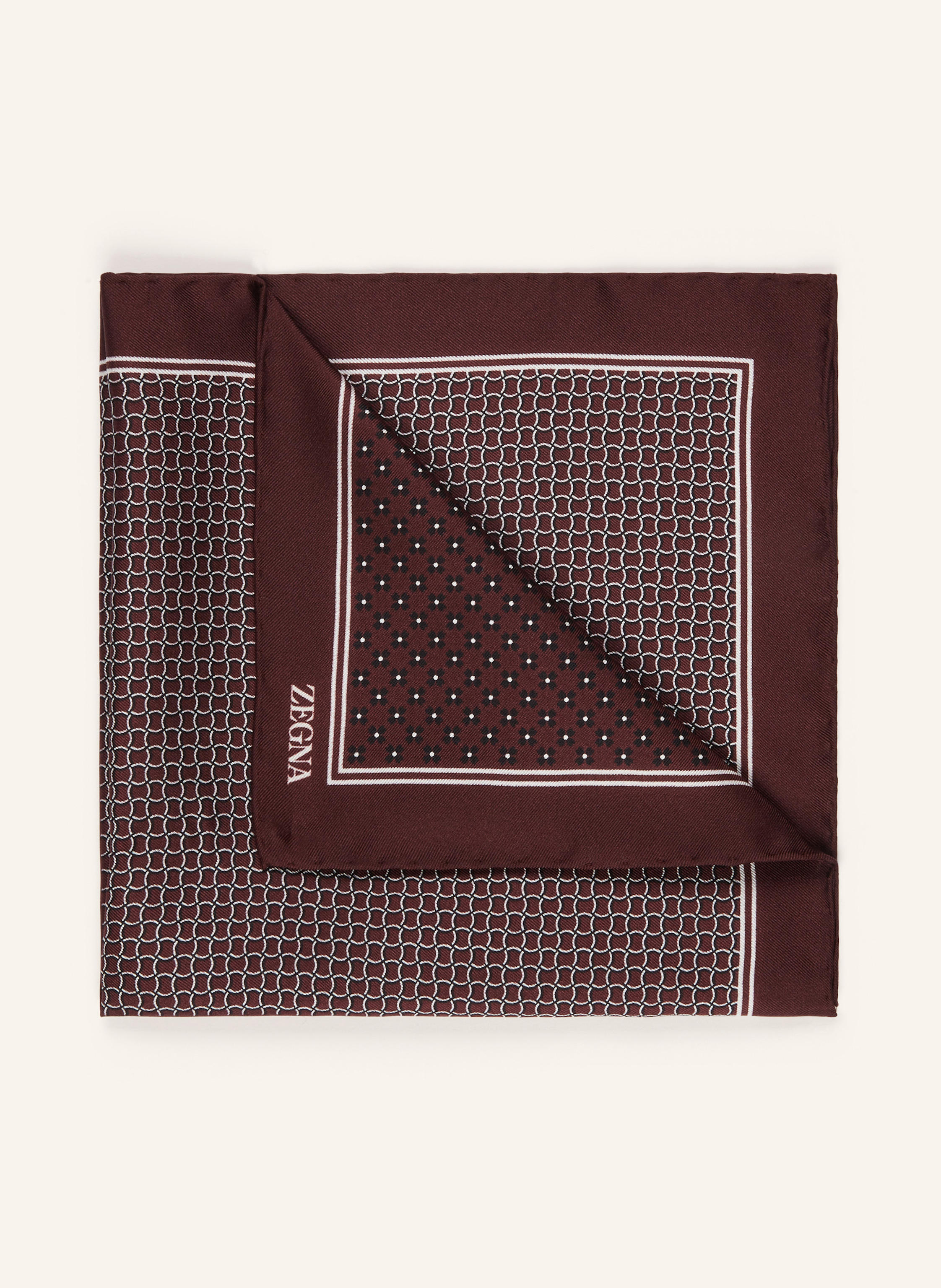 Zegna Zegna Einstecktuch Aus Seide rot in DUNKELBRAUN / SCHWARZ / WEISS