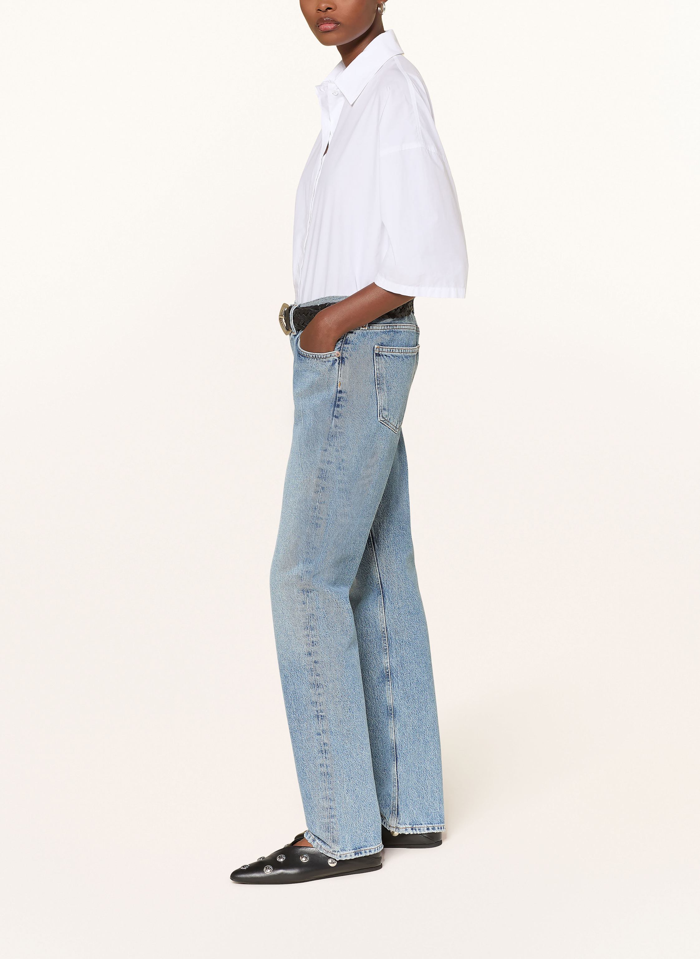 Thumbnail - Agolde Straight Jeans Low Rise Slim blau