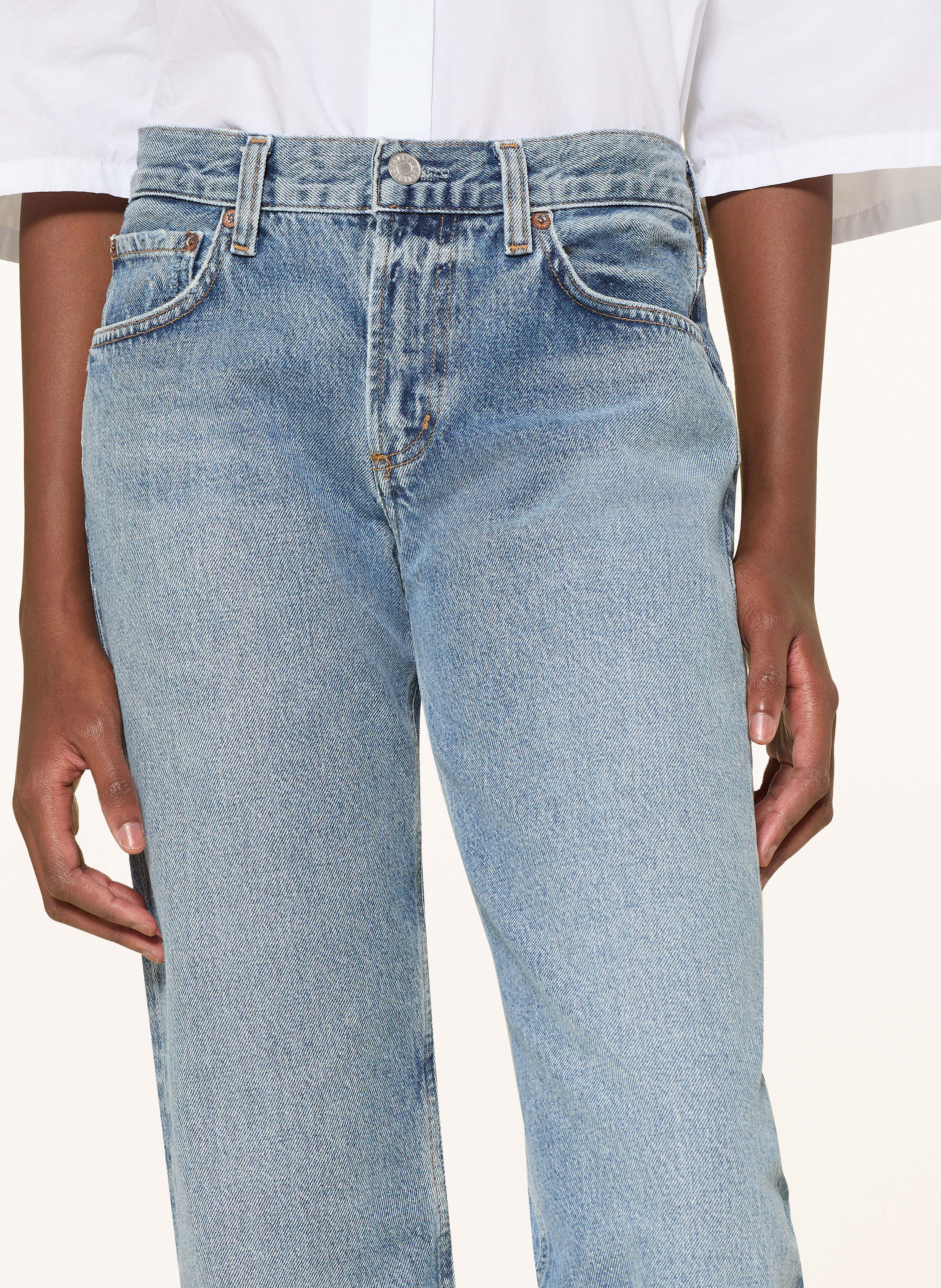 Thumbnail - Agolde Straight Jeans Low Rise Slim blau