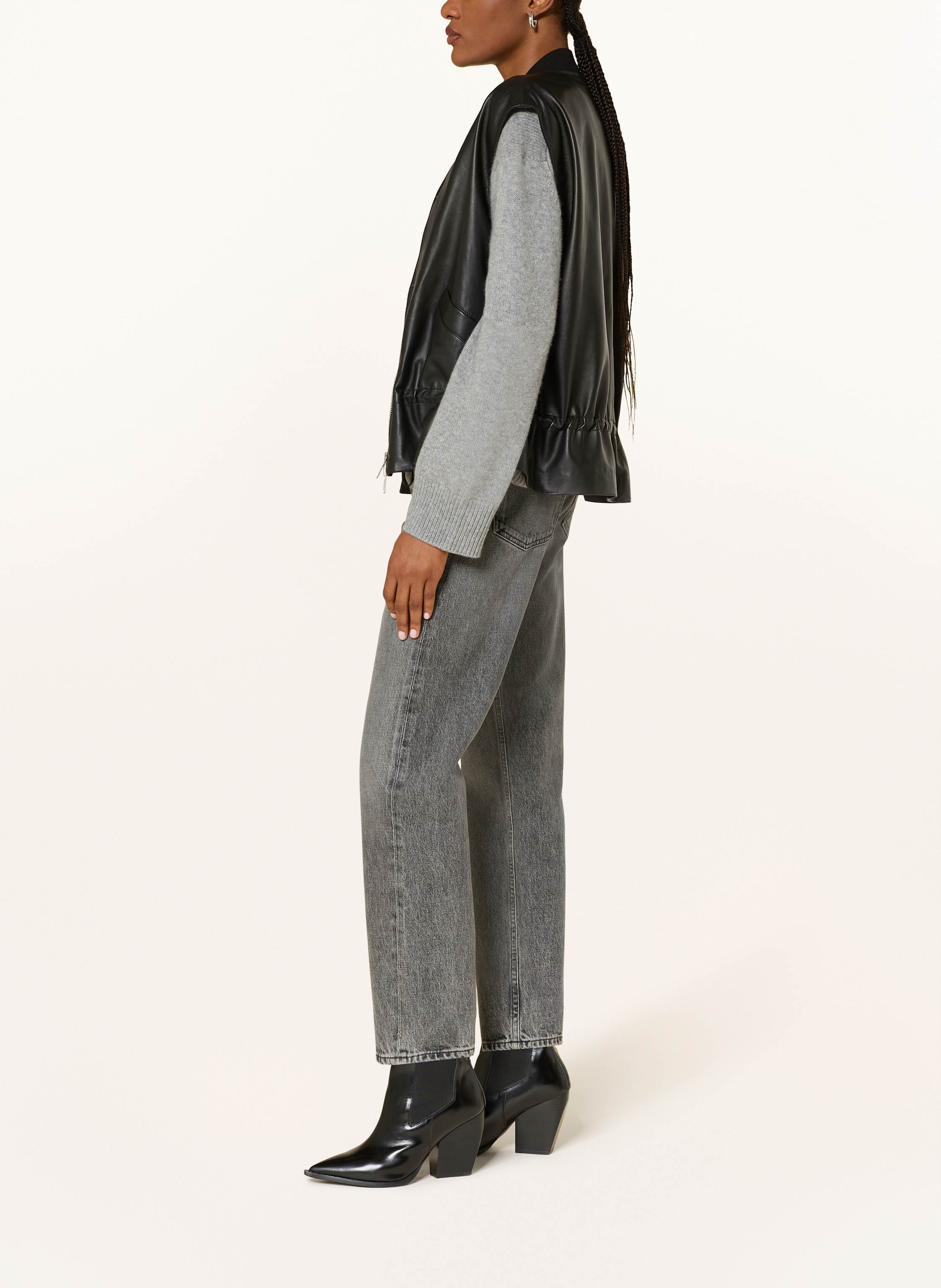 Thumbnail - Agolde Straight Jeans 90's Pinch Waist Crop schwarz