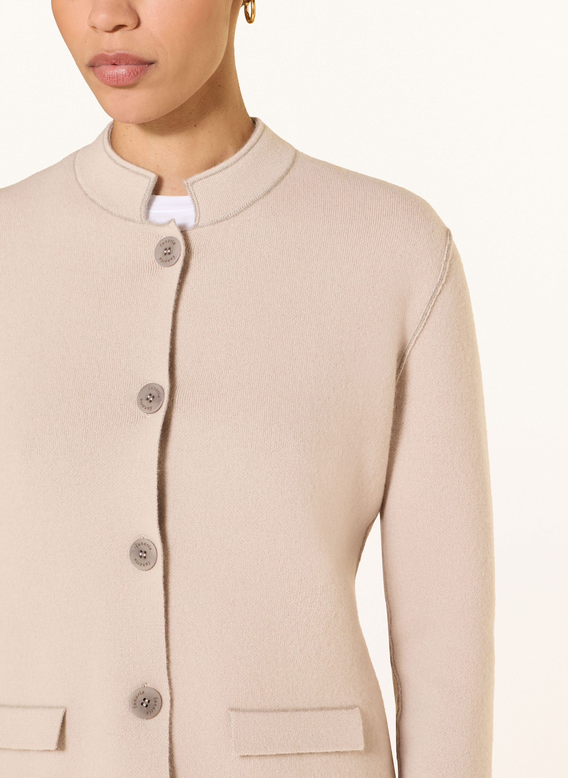 Thumbnail - Lunaria Cashmere Strickjacke Aus Cashmere Zum Wenden beige