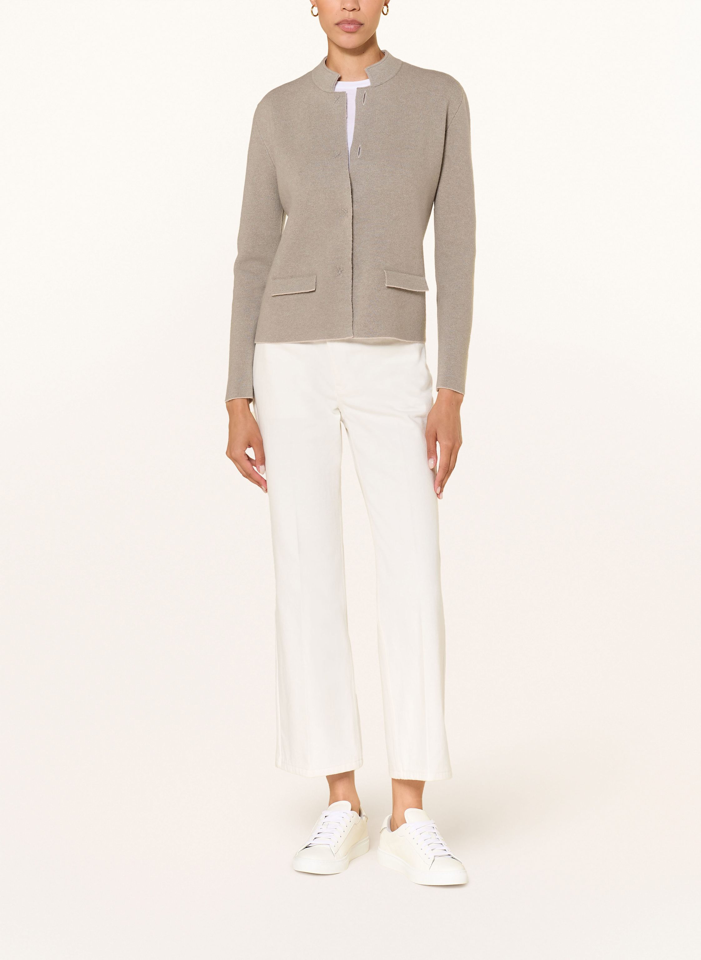 Thumbnail - Lunaria Cashmere Strickjacke Aus Cashmere Zum Wenden beige