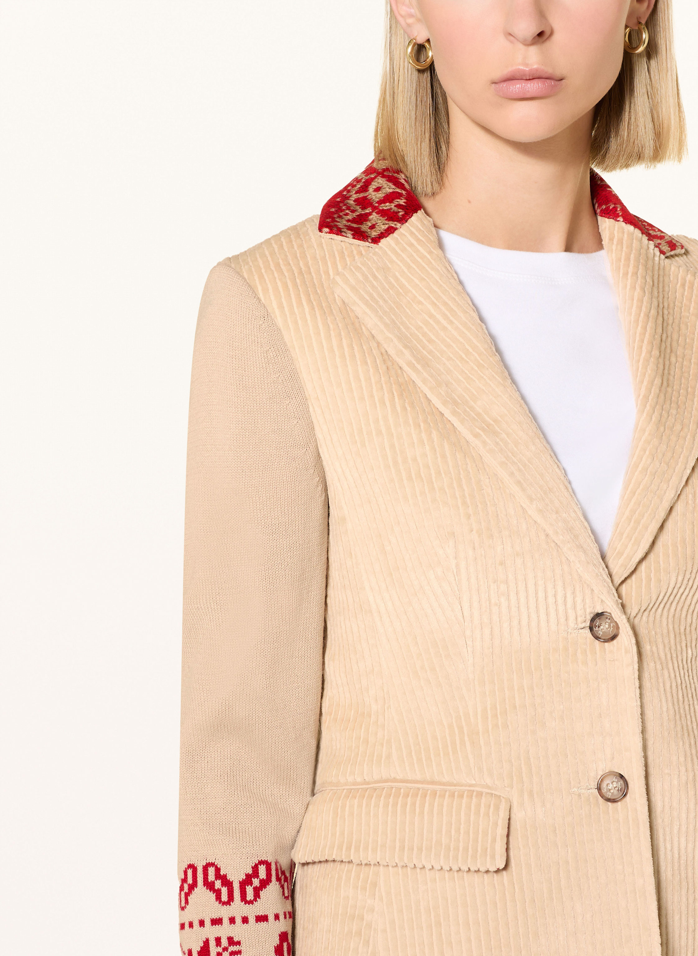 Thumbnail - Luis Trenker Blazer Luregla Im Materialmix beige