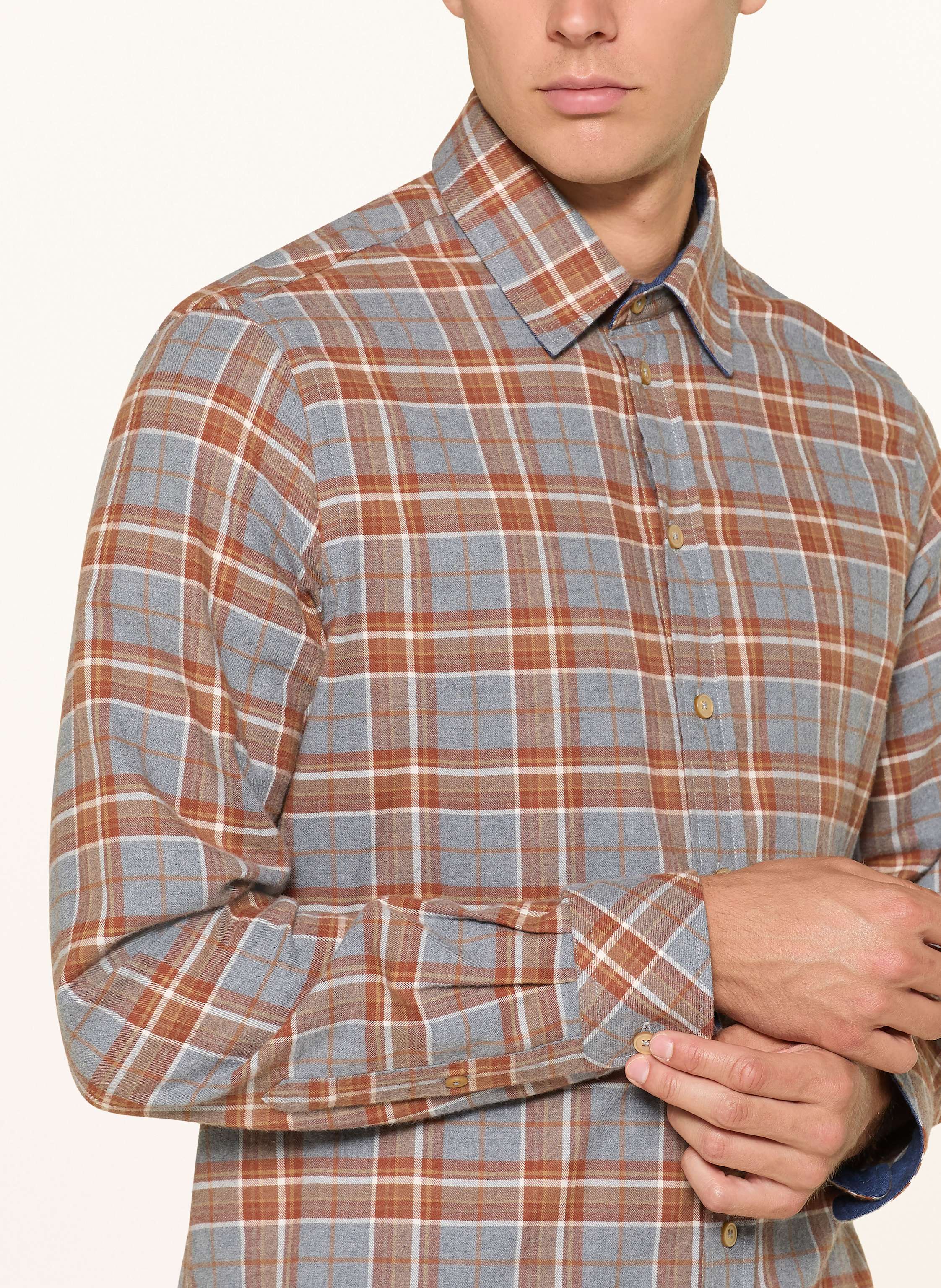 Thumbnail - Luis Trenker Flanellhemd Regular Fit grau