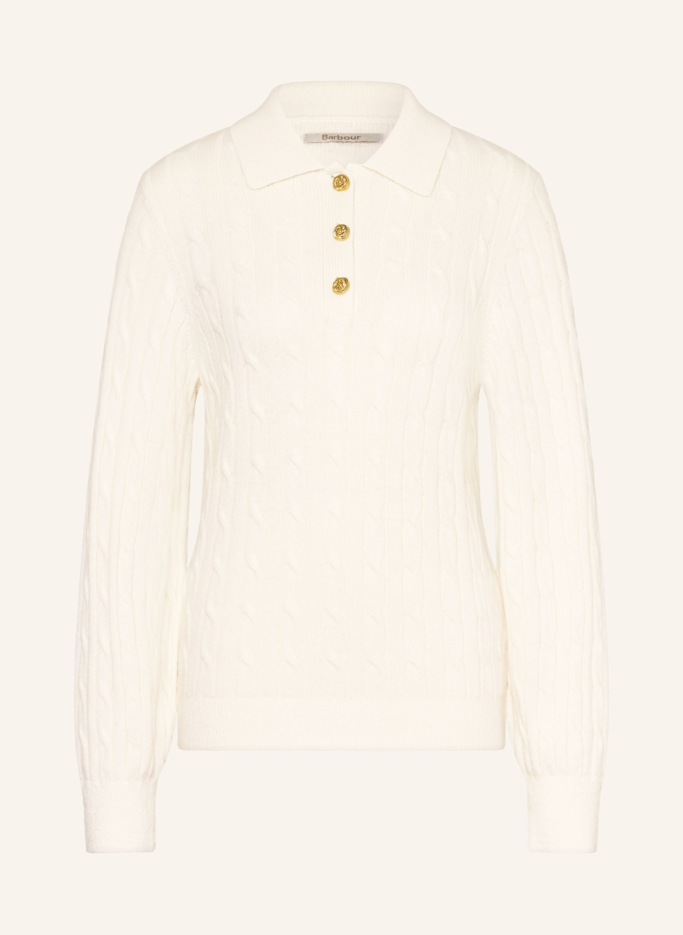 Barbour Strick-Poloshirt Evie weiss