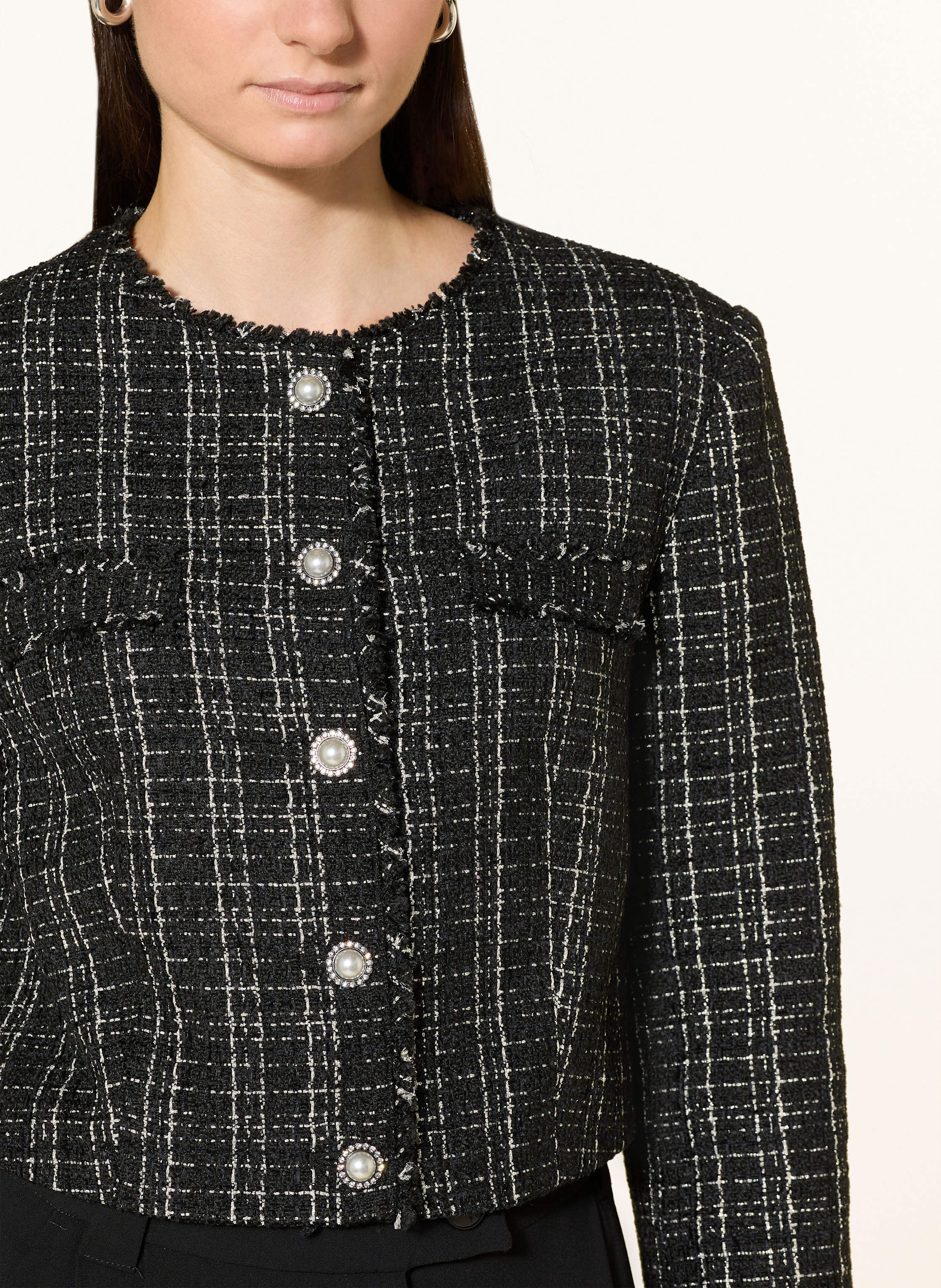 Thumbnail - Guess Tweed-Jacke Sandra Mit Glitzergarn schwarz
