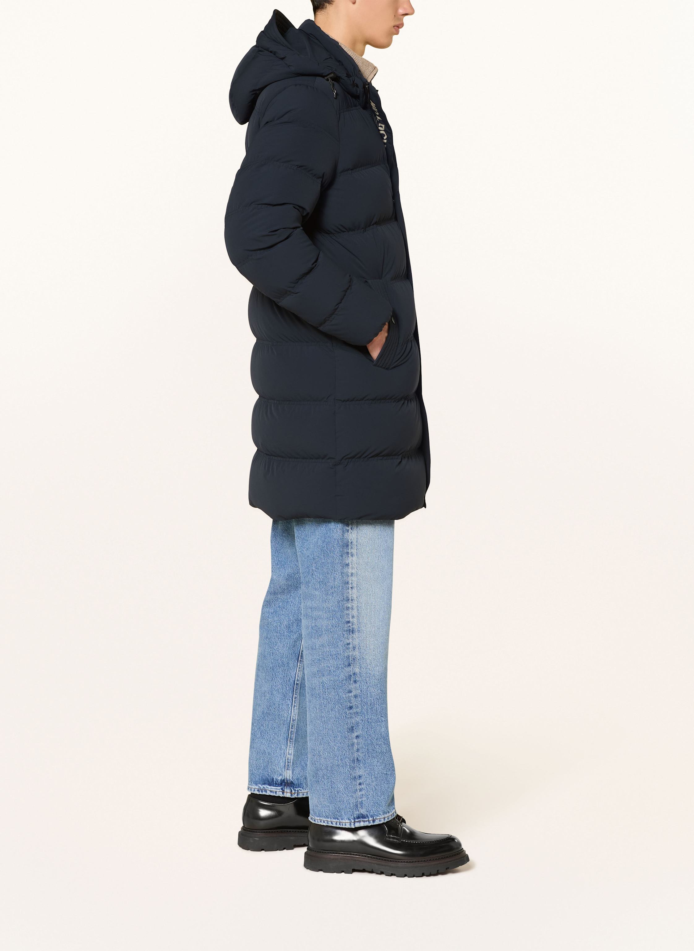 Thumbnail - Woolrich Daunenmantel Mit Abnehmbarer Kapuze blau