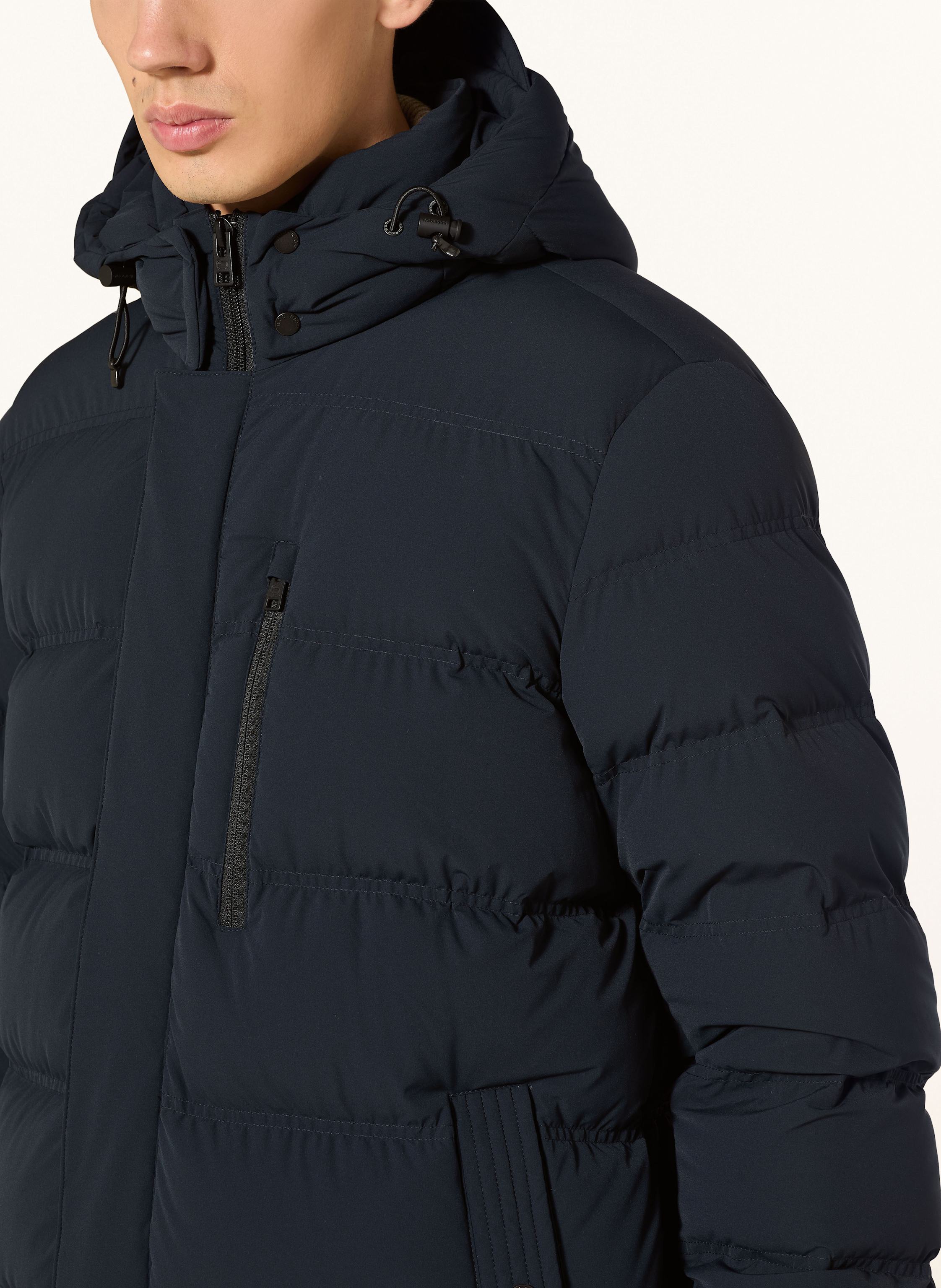 Thumbnail - Woolrich Daunenmantel Mit Abnehmbarer Kapuze blau