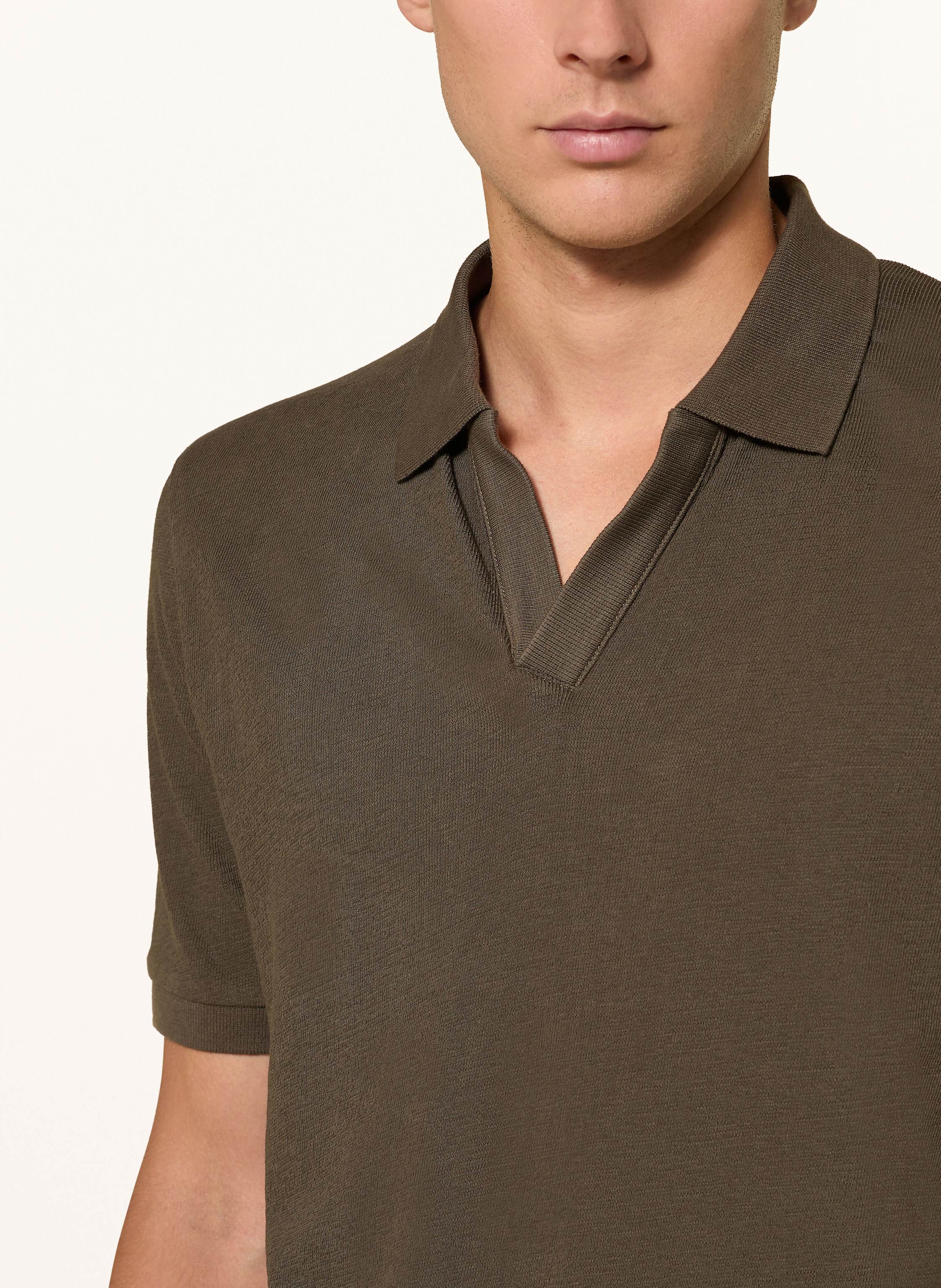 Thumbnail - Marc O'polo Strick-Poloshirt Regular Fit braun