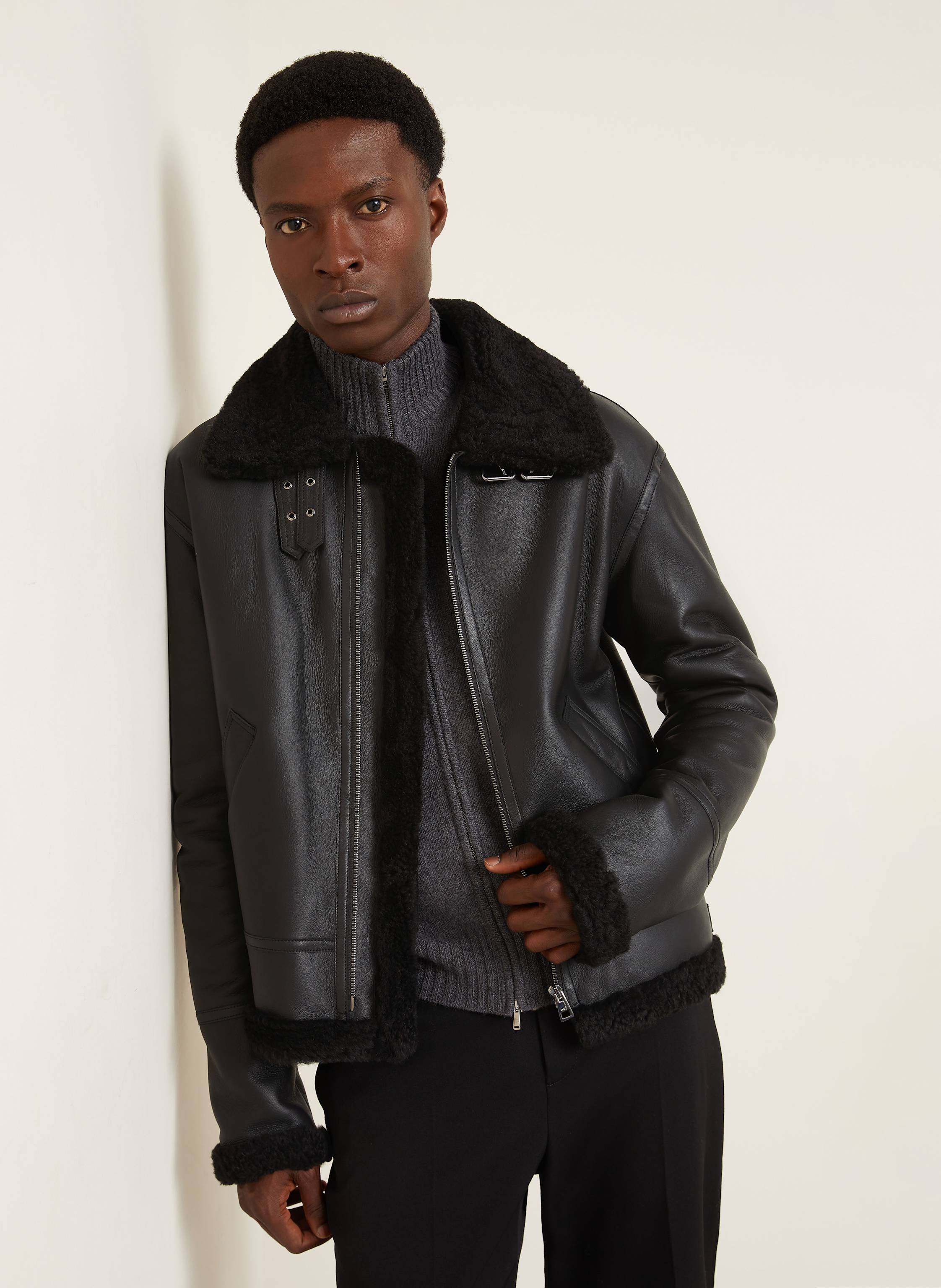 Thumbnail - Manzoni 24 Lederjacke schwarz