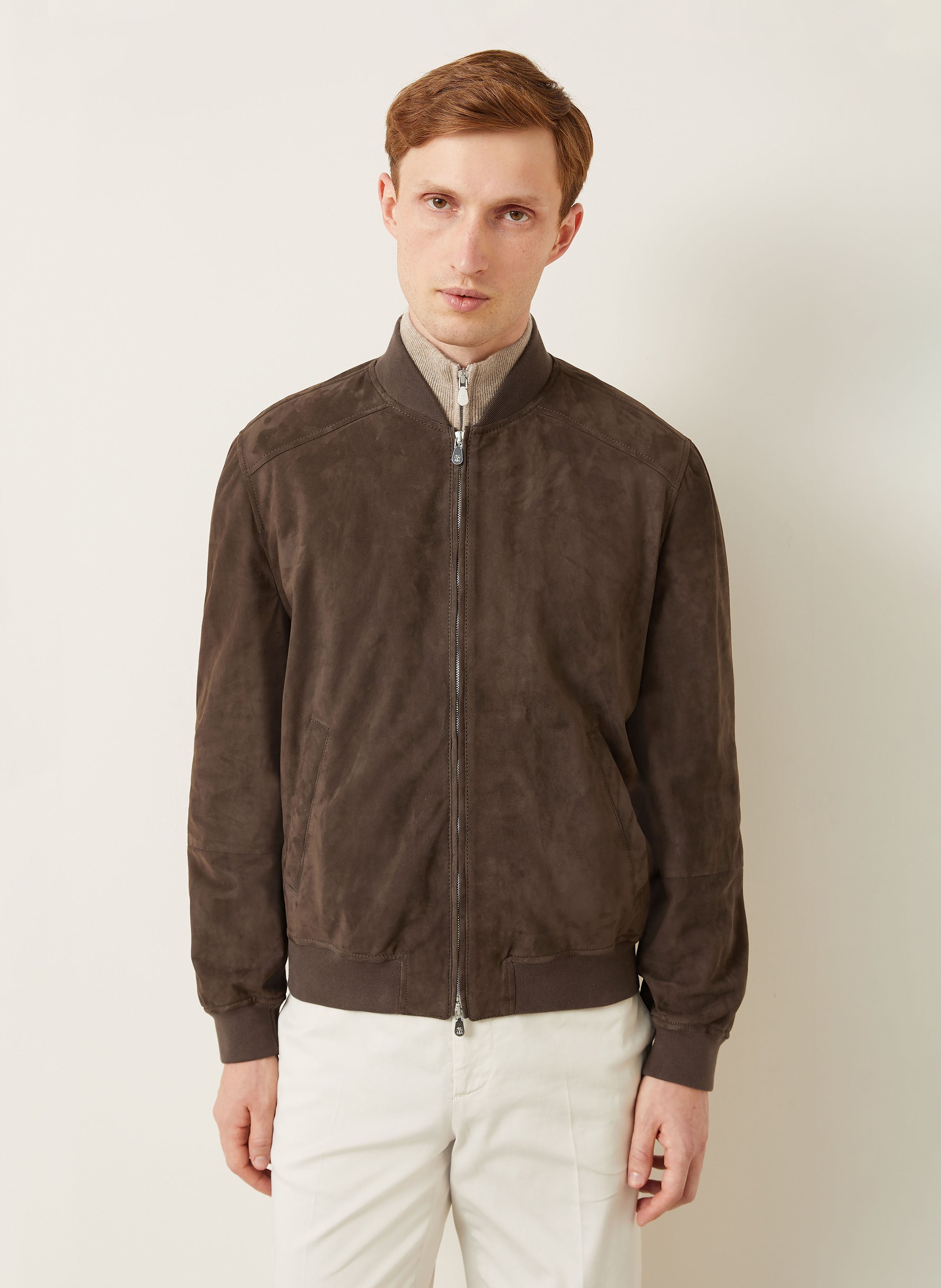 Thumbnail - Brunello Cucinelli Lederblouson braun