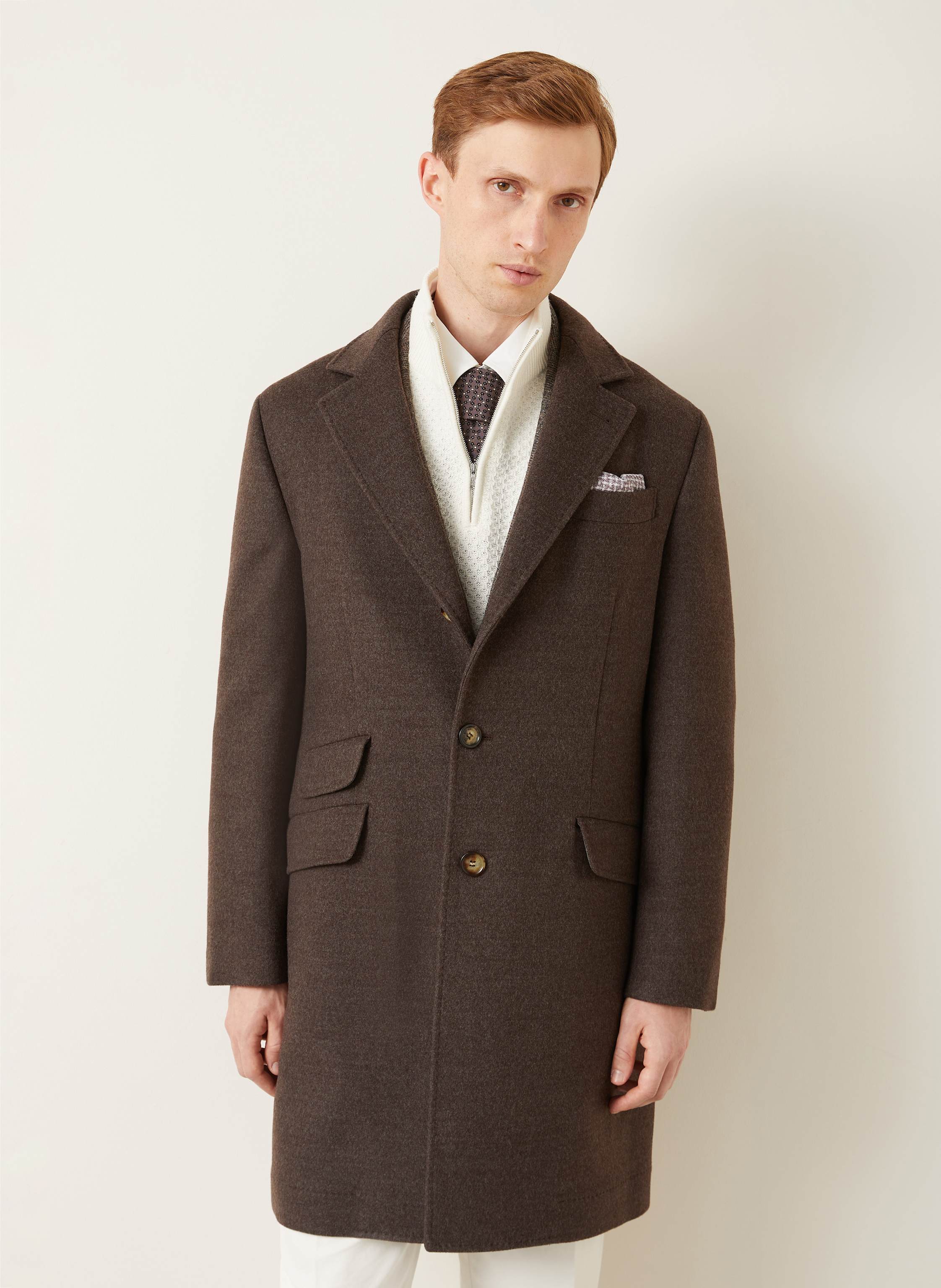 Thumbnail - Brunello Cucinelli Wollmantel braun