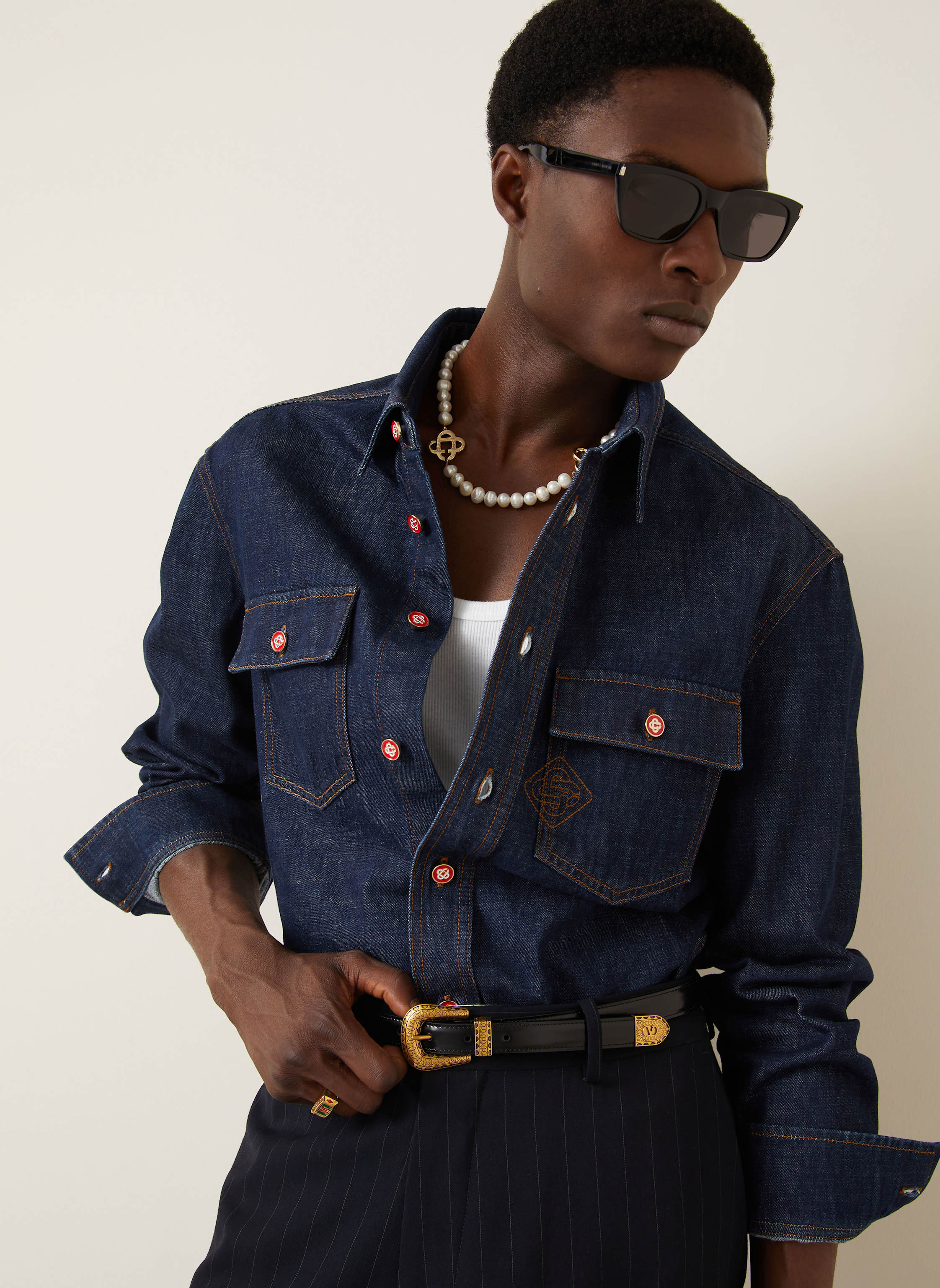 Thumbnail - Casablanca Jeans-Overshirt blau
