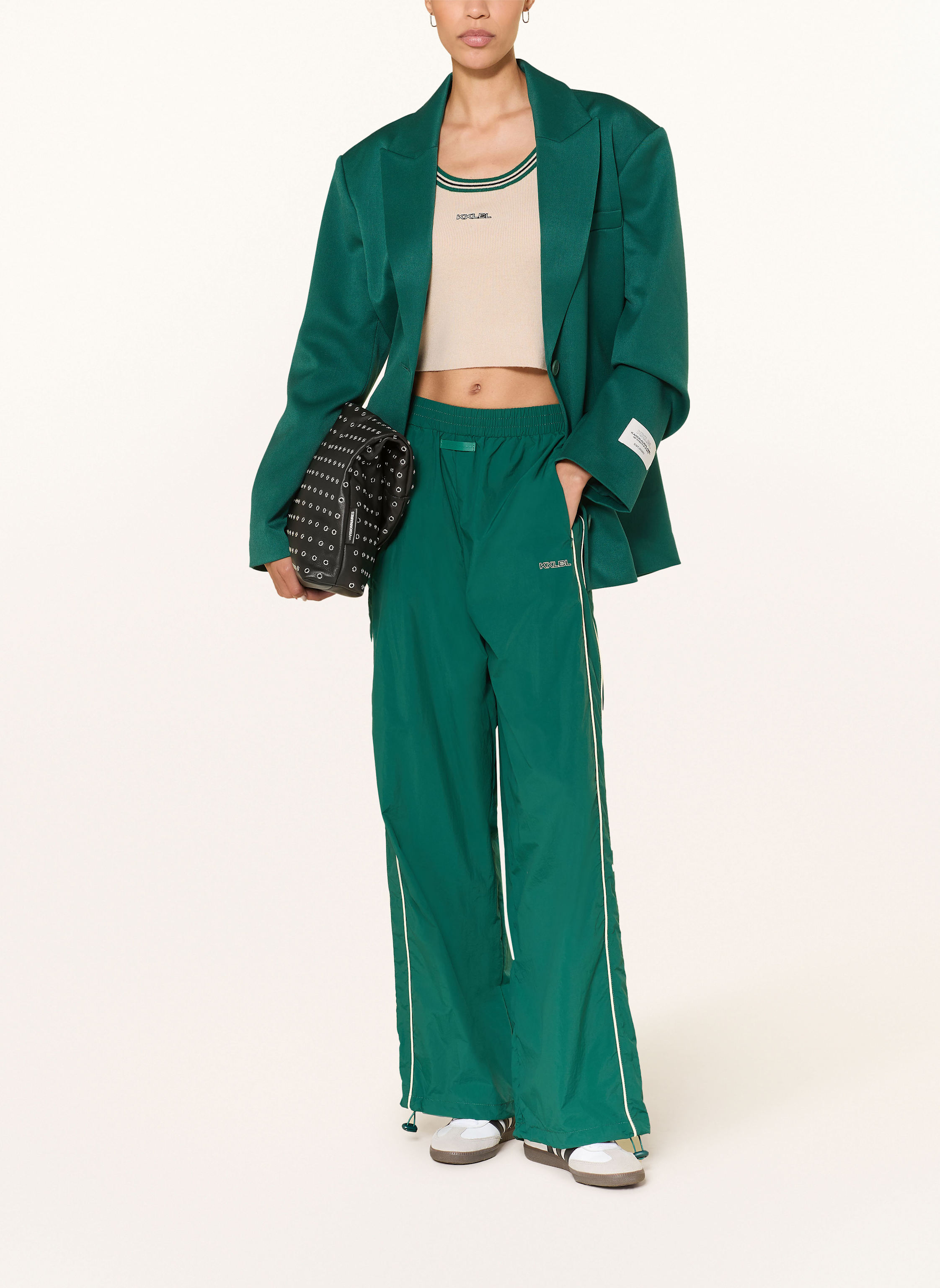 Thumbnail - Karo Kauer Cropped-Stricktop beige