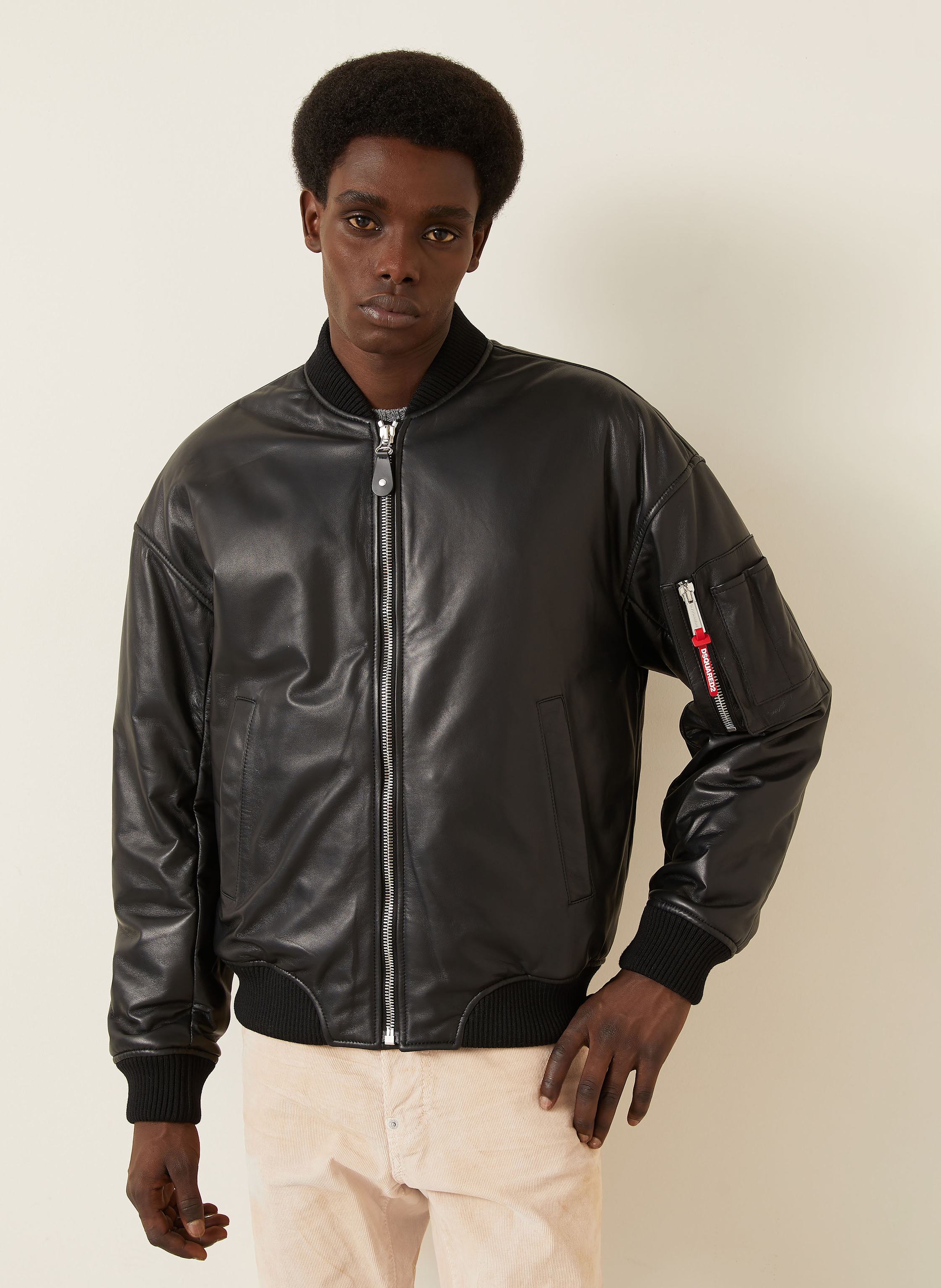 Thumbnail - dsquared2 Lederjacke schwarz