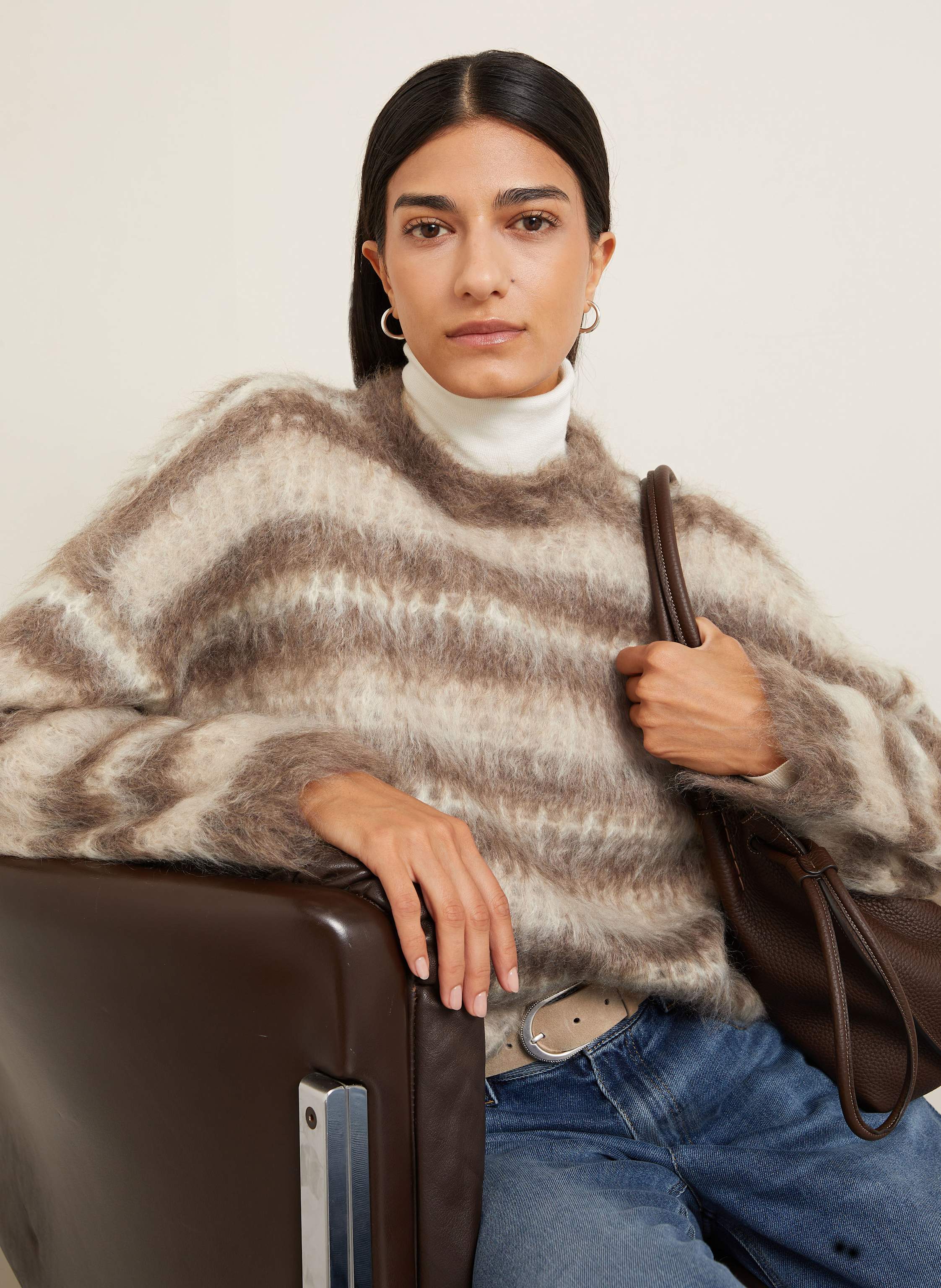 Thumbnail - Brunello Cucinelli Mohair-Pullover braun