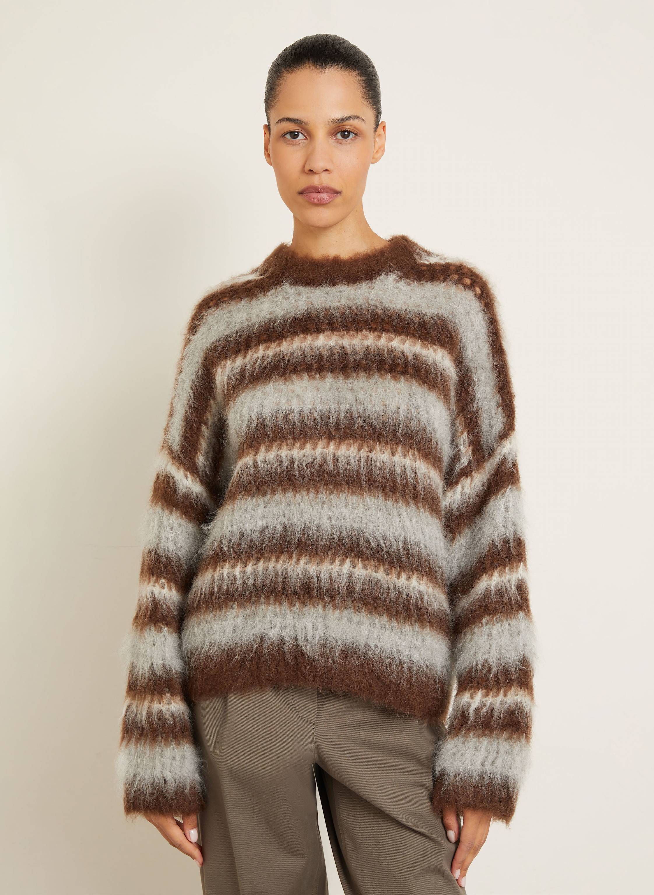 Thumbnail - Brunello Cucinelli Mohair-Pullover braun