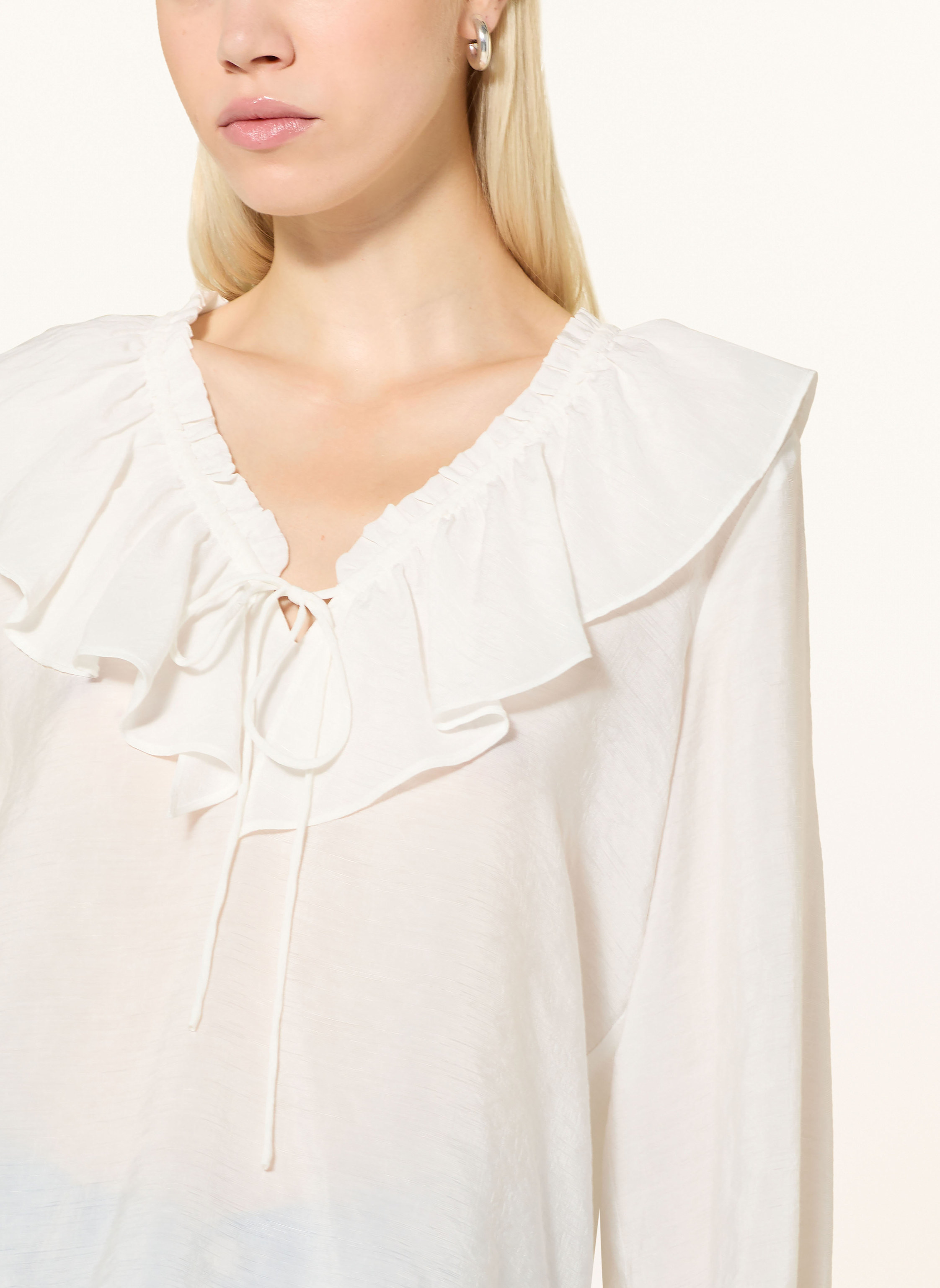 Thumbnail - Neo Noir Blusenshirt Aminea Mit Rüschen weiss