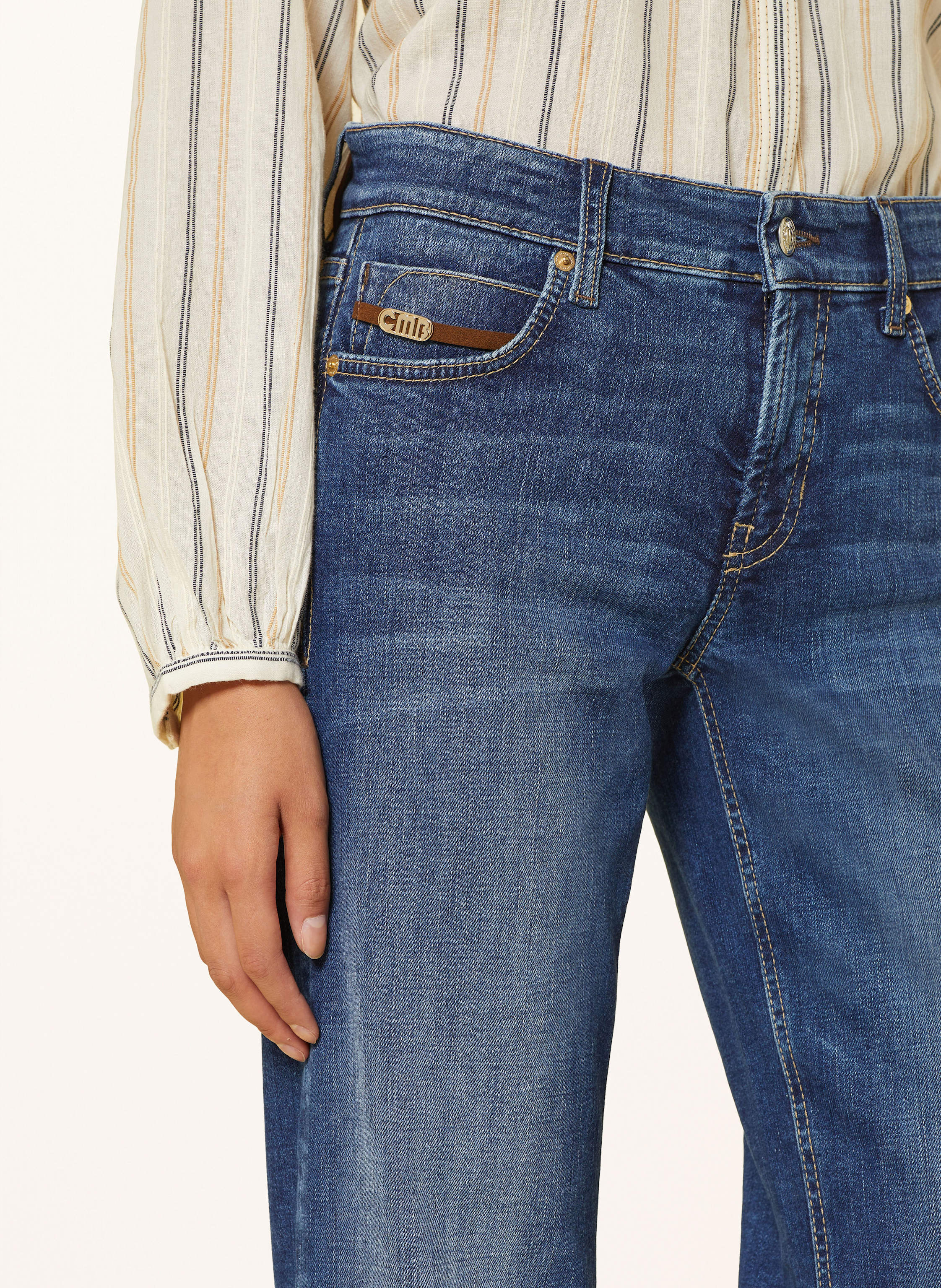 Thumbnail - Cambio Widle Leg Jeans Tess blau