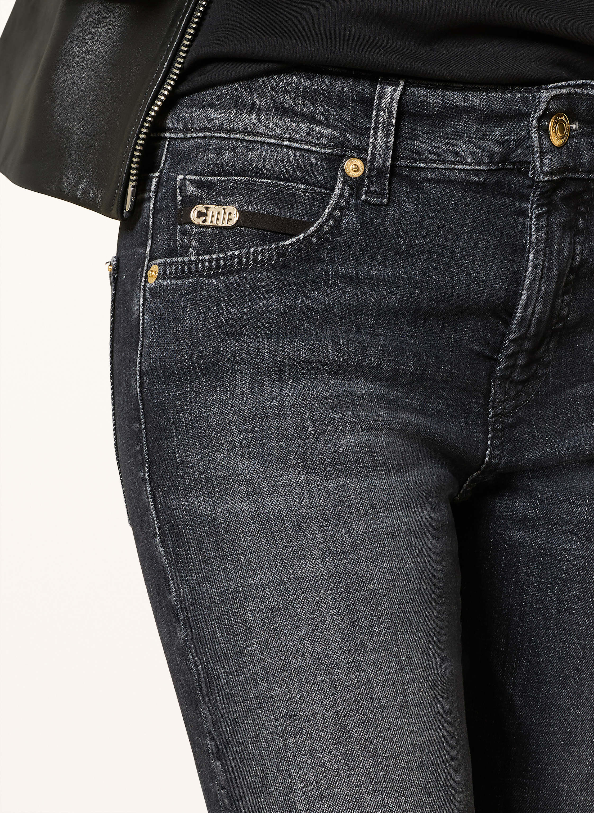 Thumbnail - Cambio Wide Leg Jeans Tess schwarz