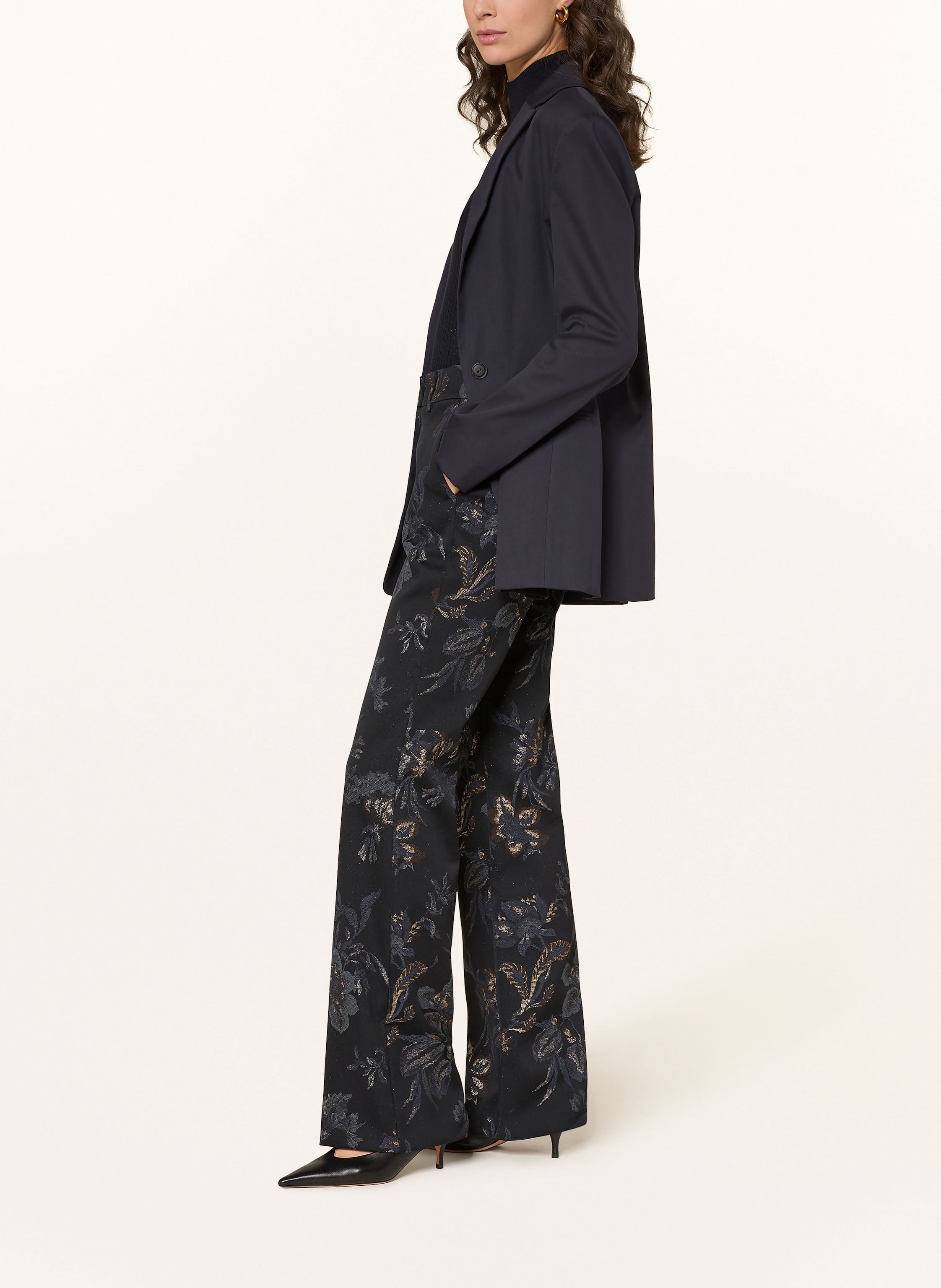 Thumbnail - Cambio Jacquard-Hose France schwarz