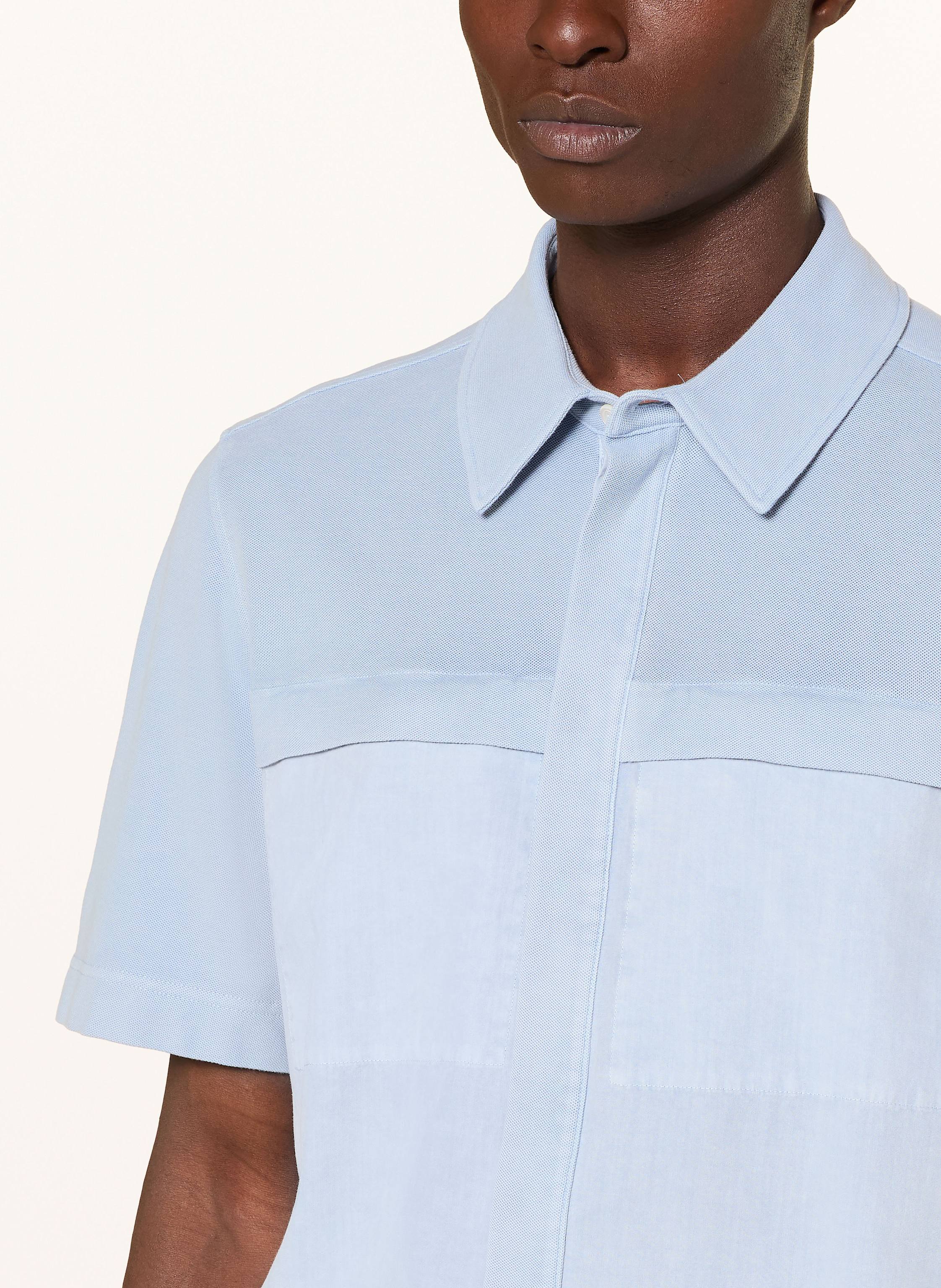 Thumbnail - Cos Kurzarm-Hemd Comfort Fit Im Materialmix blau